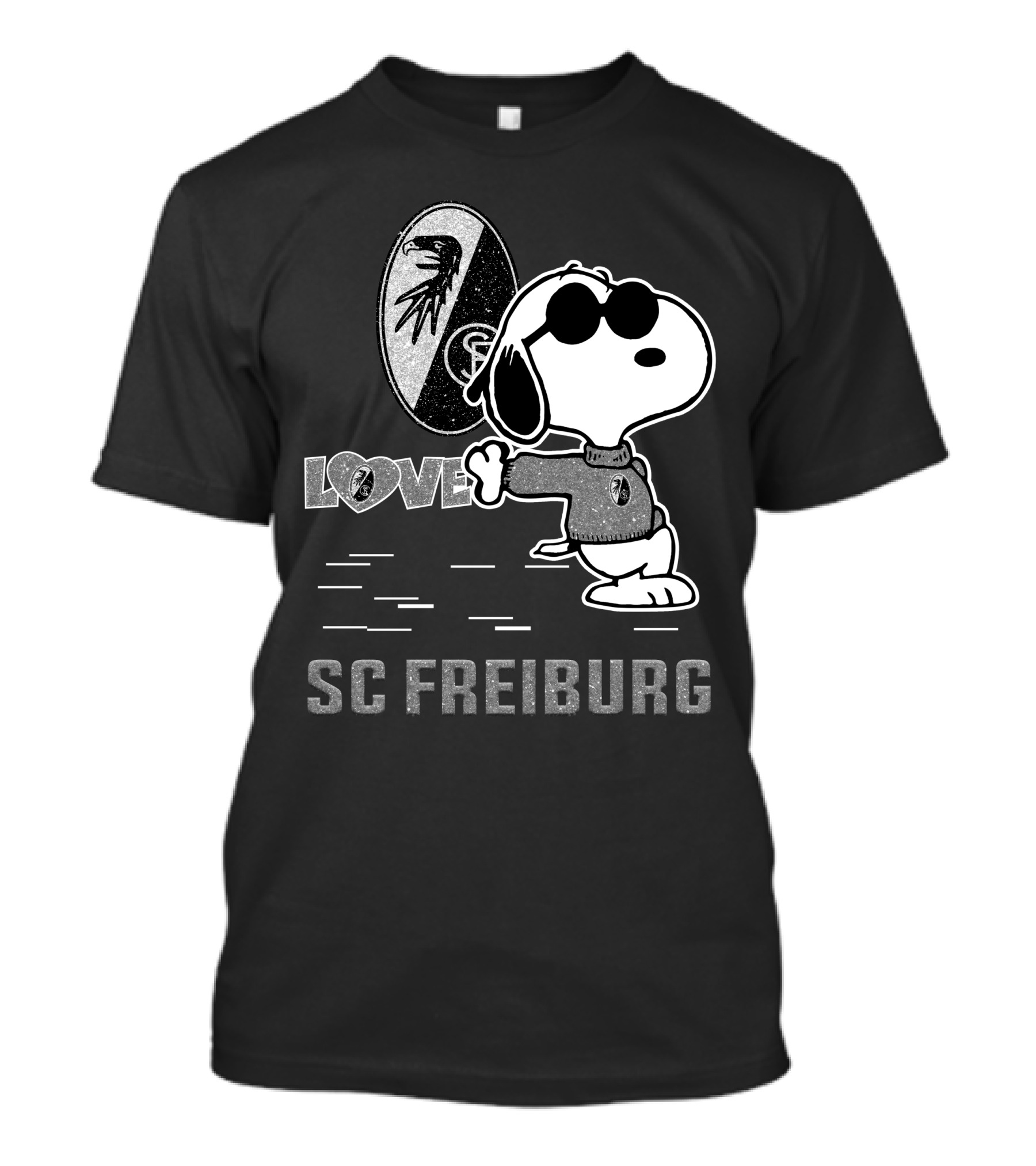 Snoopy Love SC Freiburg Peanuts Football Fan T-Shirt