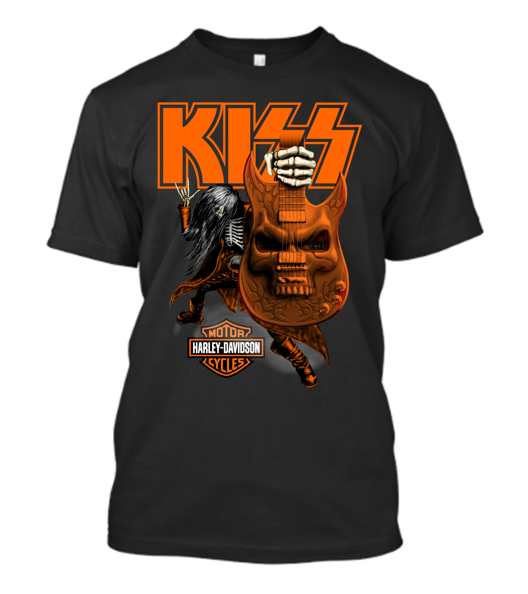 Kiss Harley Davidson Skeleton Guitar T-Shirt