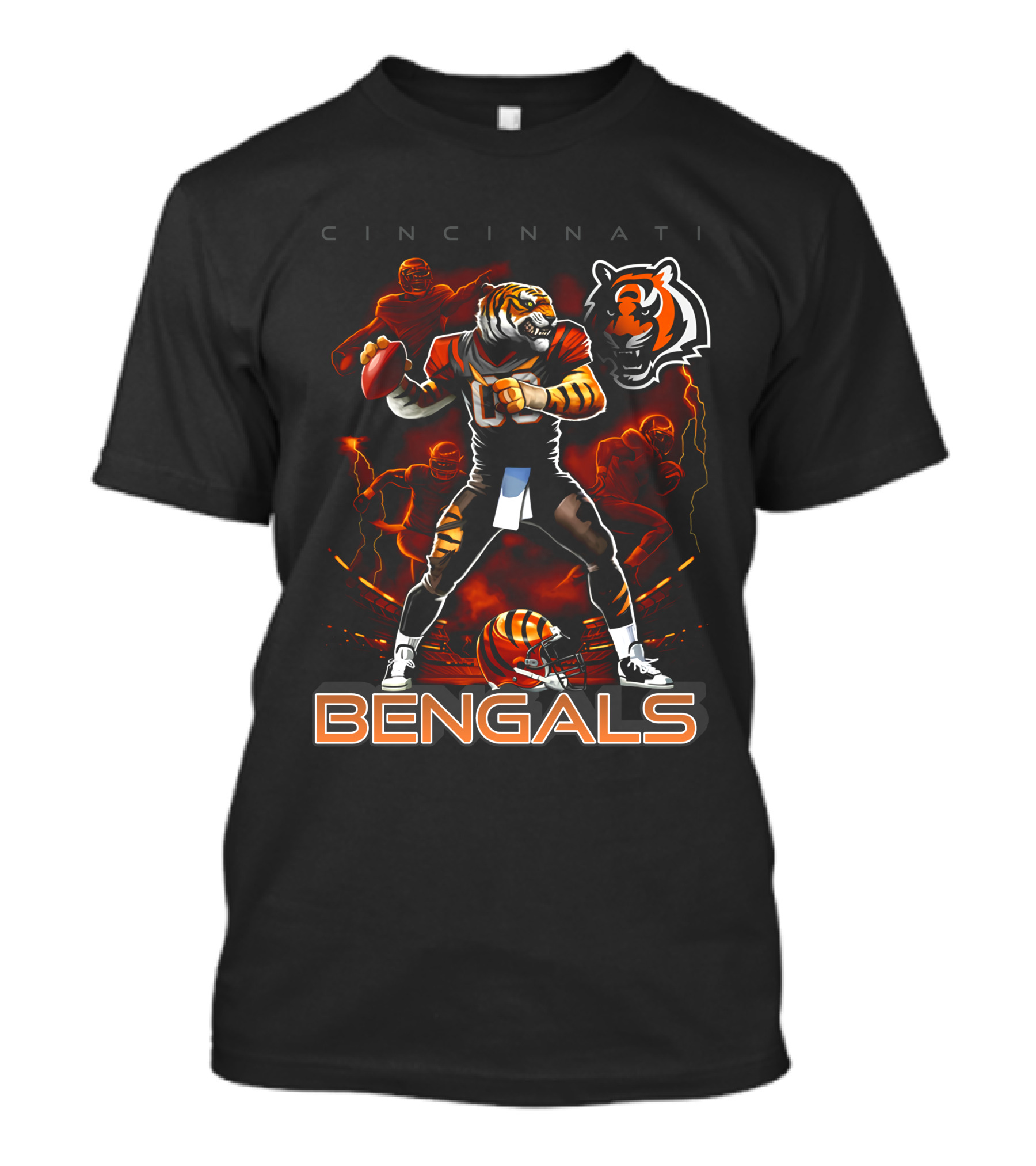 Cincinnati Bengals Tiger Football Player Iconic T-Shirt