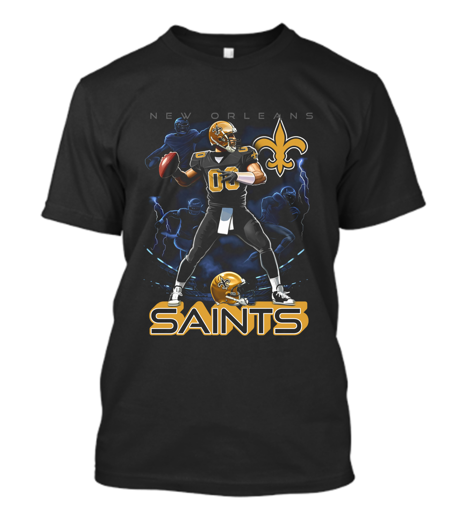 New Orleans Saints Football Player With Fleur-de-Lis T-Shirt