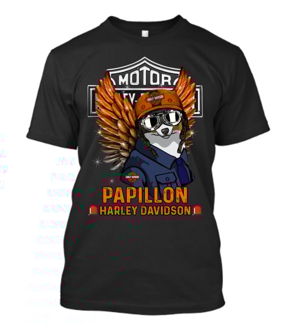 Papillon Harley Davidson Motorcycles 140 Angel Wings T-Shirt