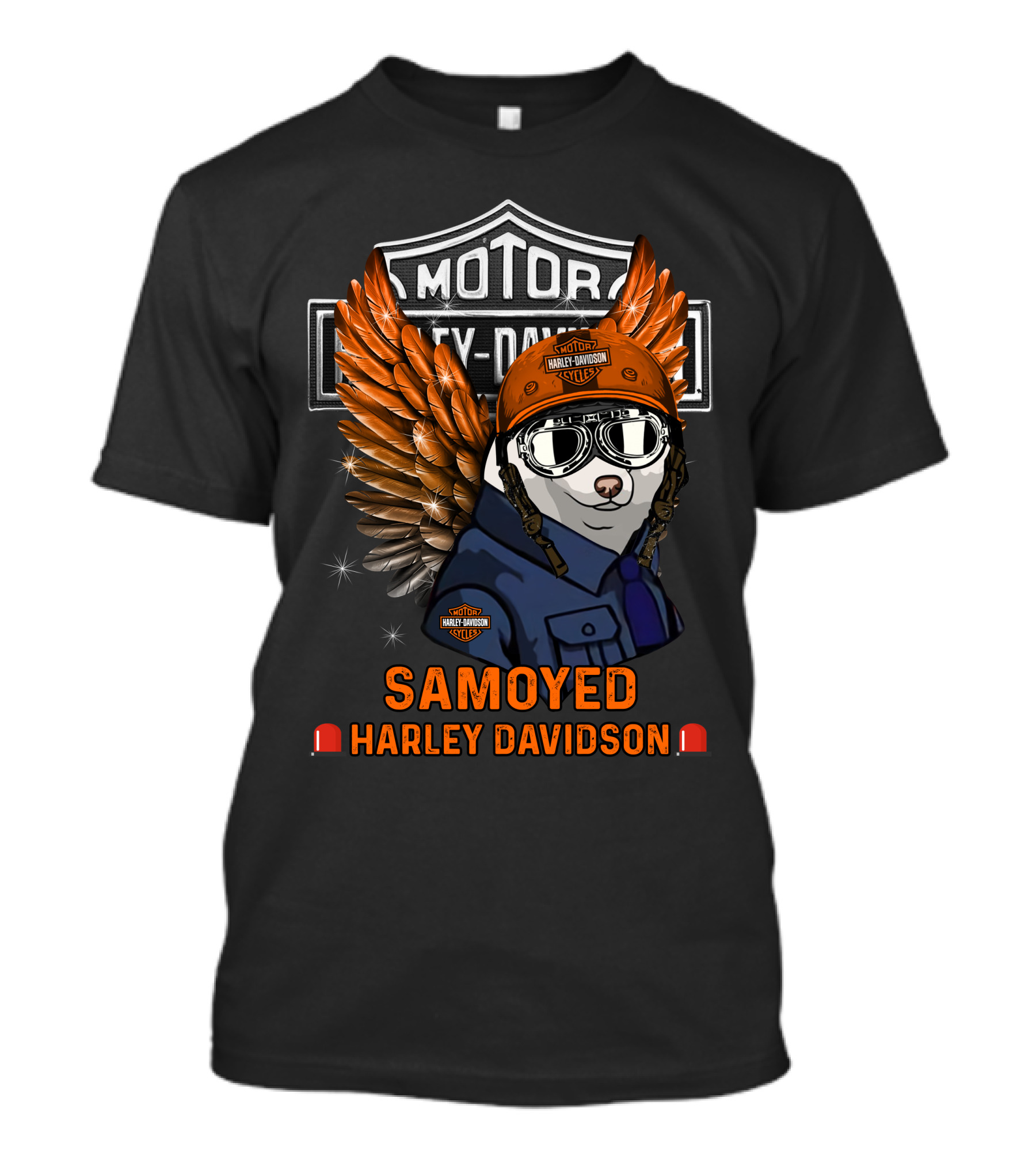 Motor Harley Davidson Samoyed Wings T-Shirt