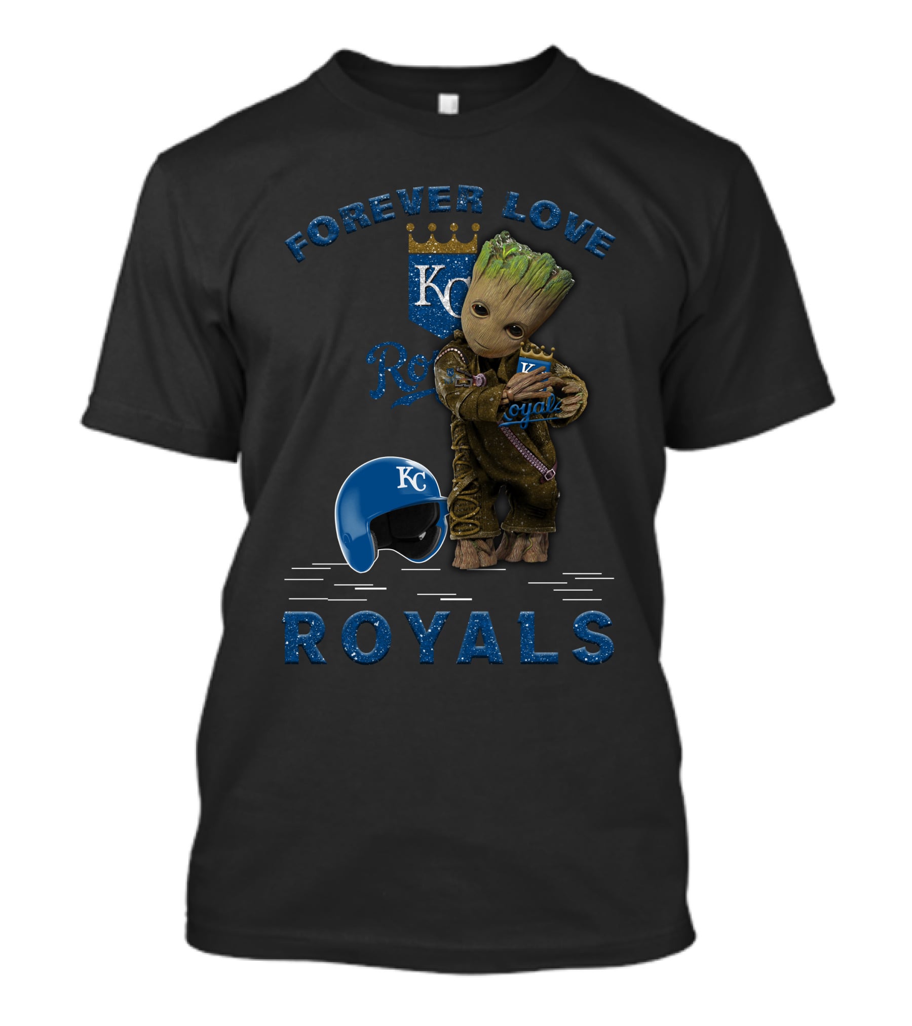 Forever Love Royals KC Baseball Groot Fan Enthusiast T-Shirt