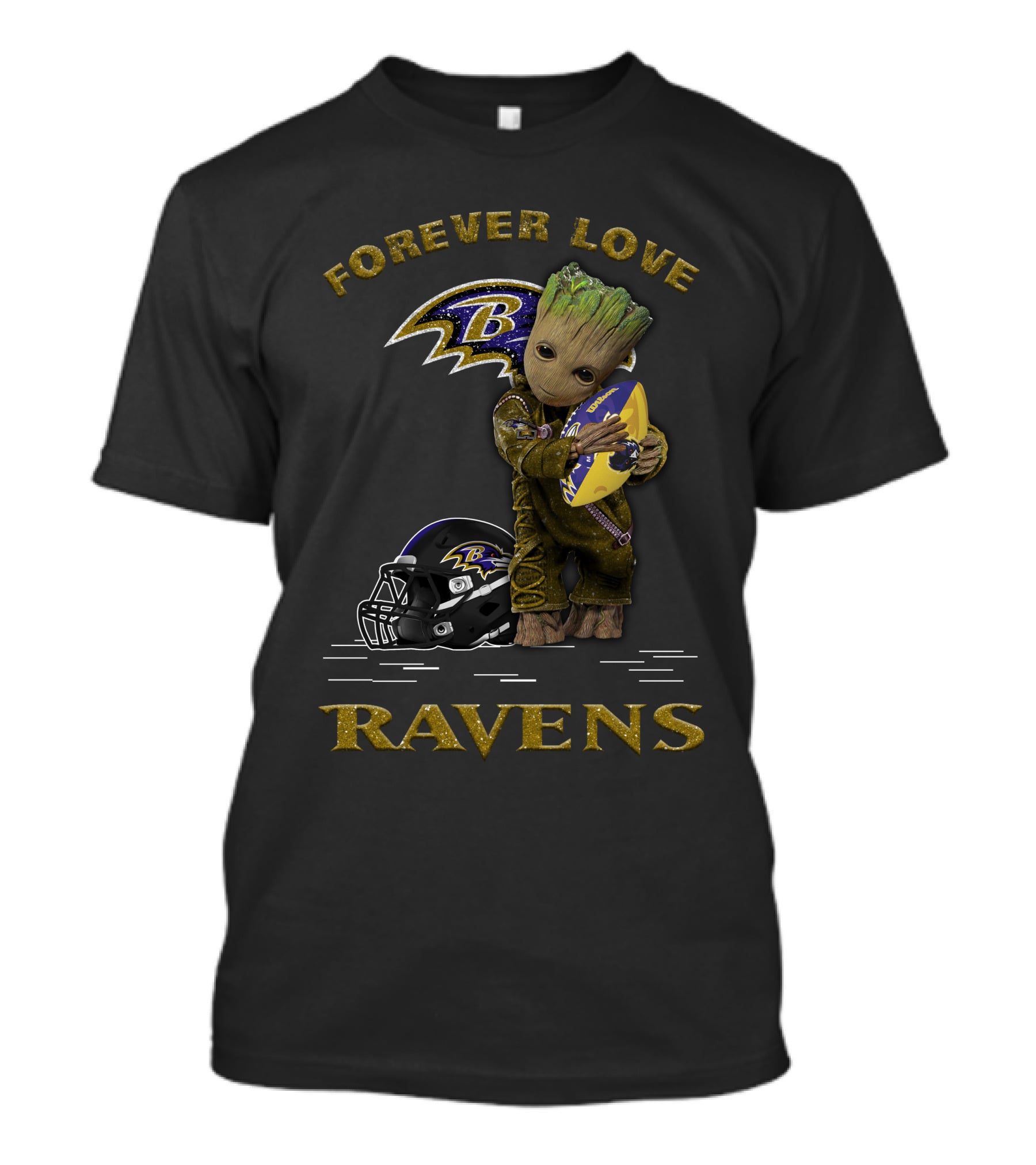Forever Love Ravens Groot Football Baltimore T-Shirt