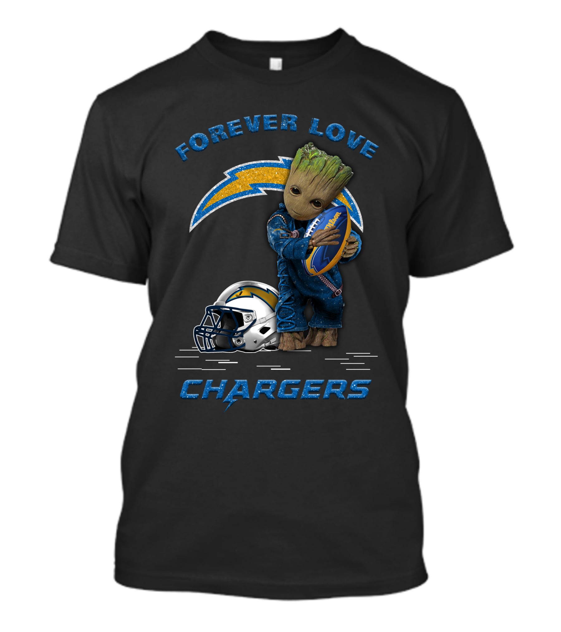 Forever Love Chargers Groot Football T-Shirt