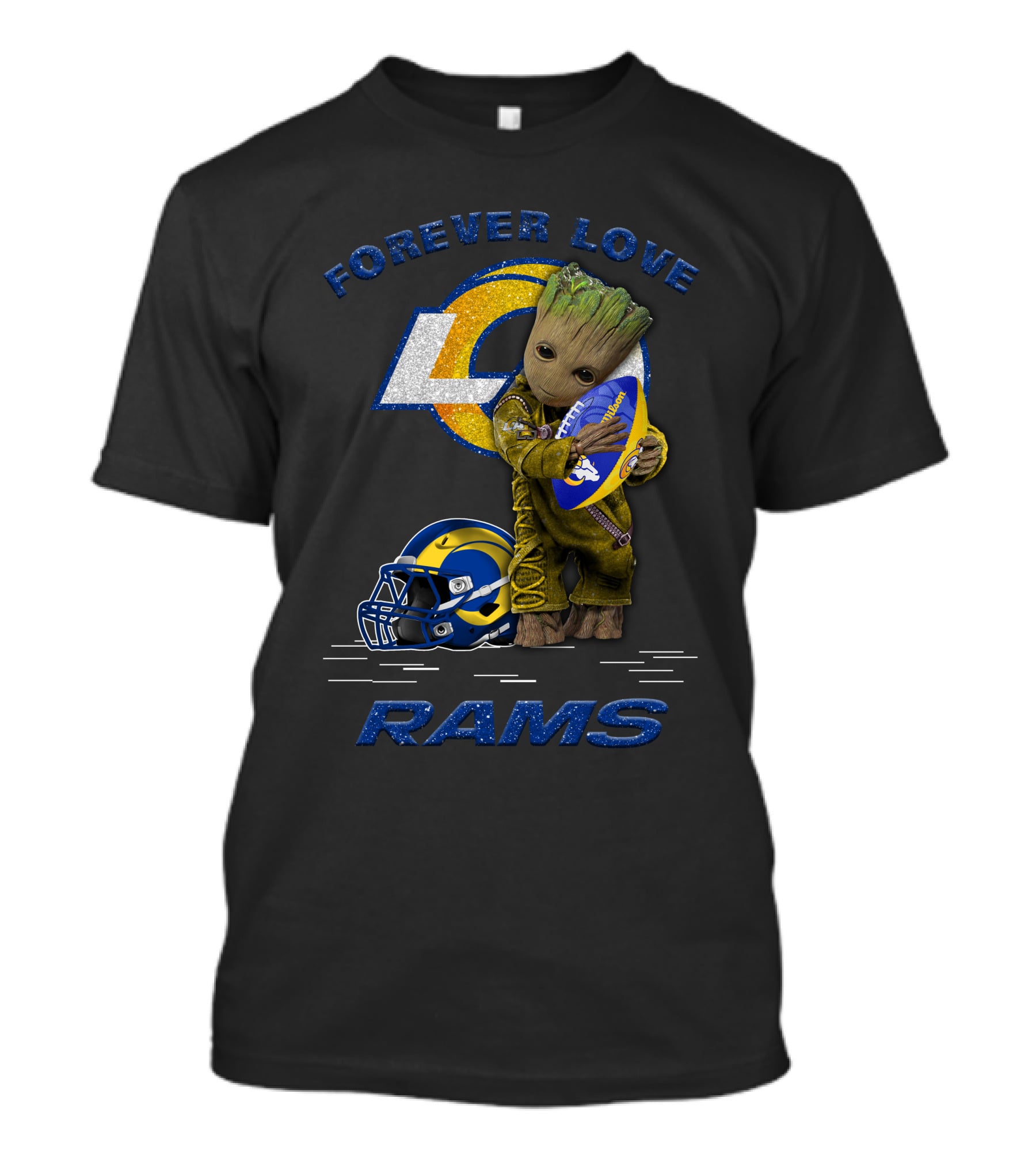 Forever Love Los Angeles Rams Groot Football Helmet T-Shirt