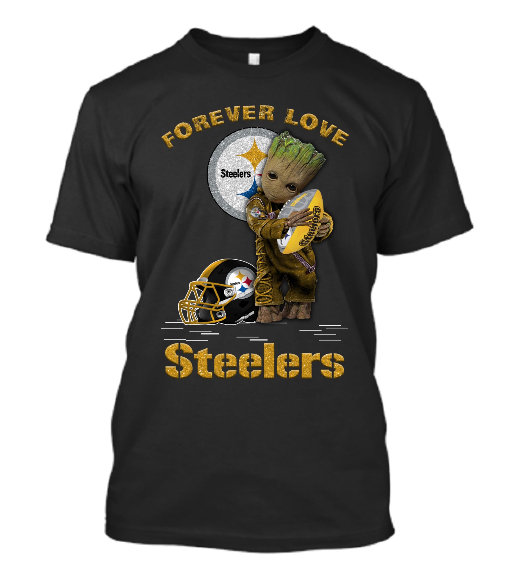 Forever Love Steelers Groot Holding Football T-Shirt