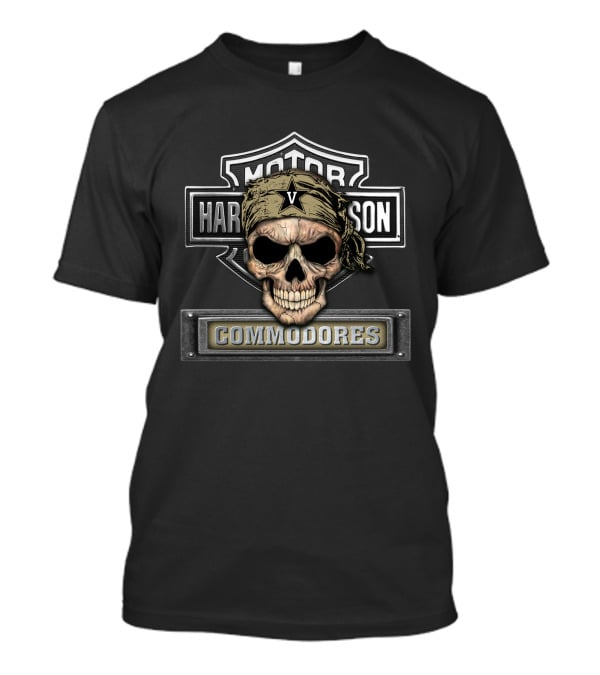 Hd Ncaa Vanderbilt Commodores Skull Motor Harley Davidson T-Shirt