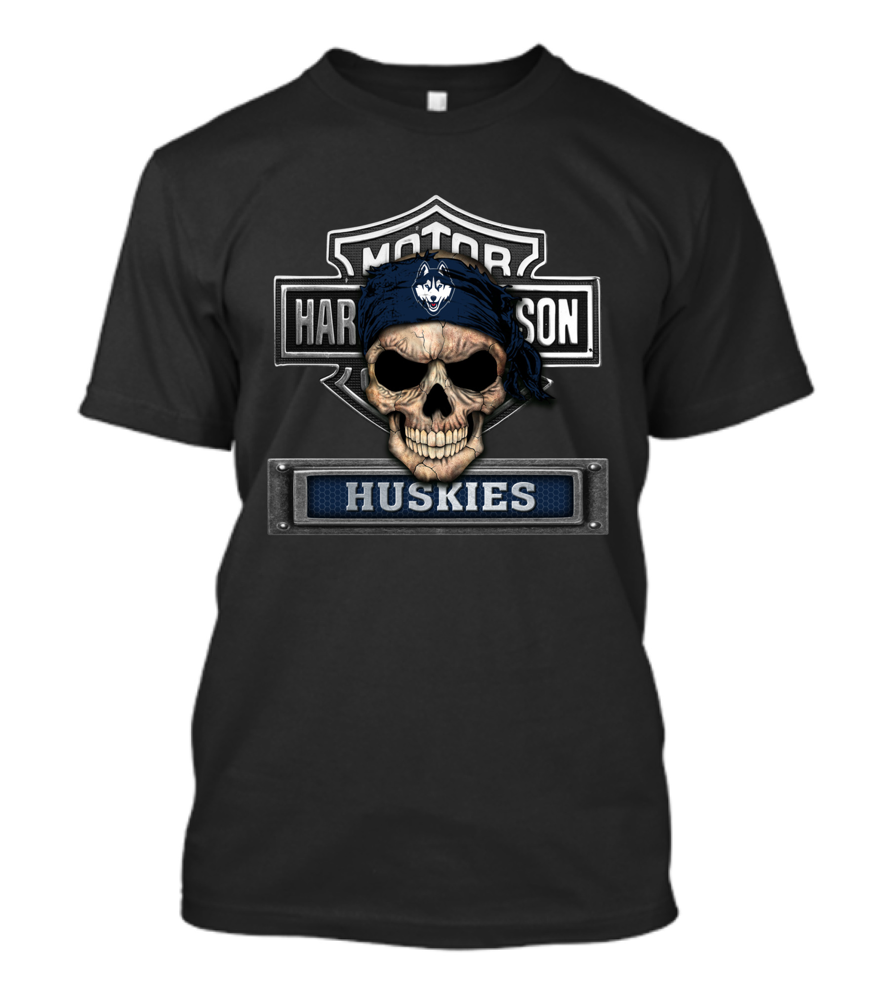Motor Harley Davidson Huskies Skull Bandana T-Shirt