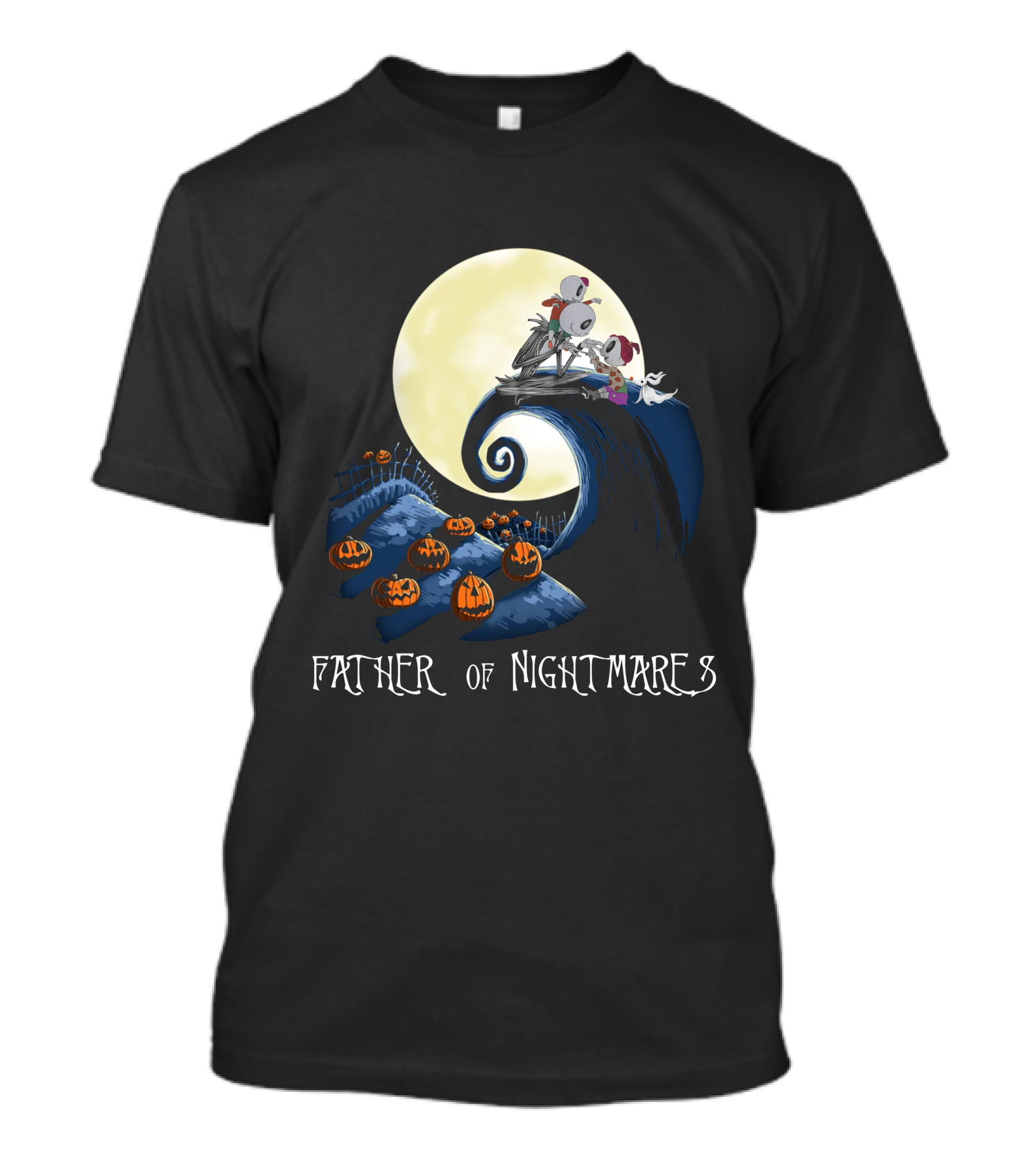 Father Of Nightmares Halloween Pumpkin Crescent Moon Scene T-Shirt