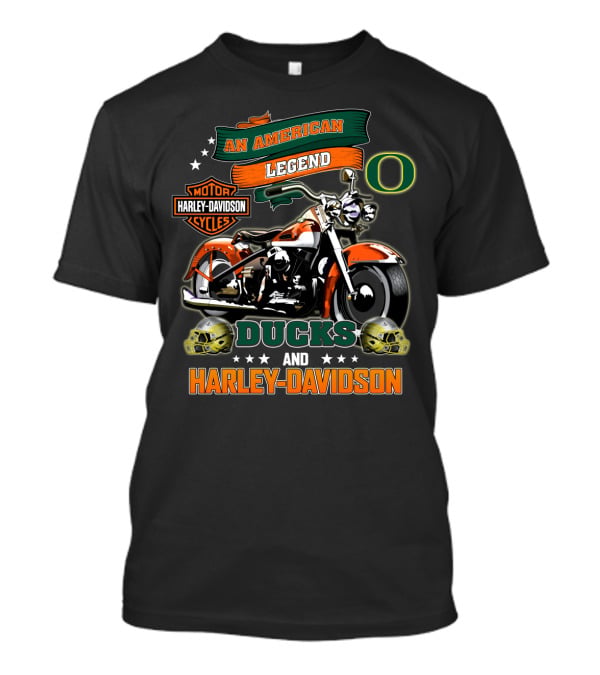 Oregon Ducks An American Legend Harley Davidson Motorcycle Cycles T-Shirt