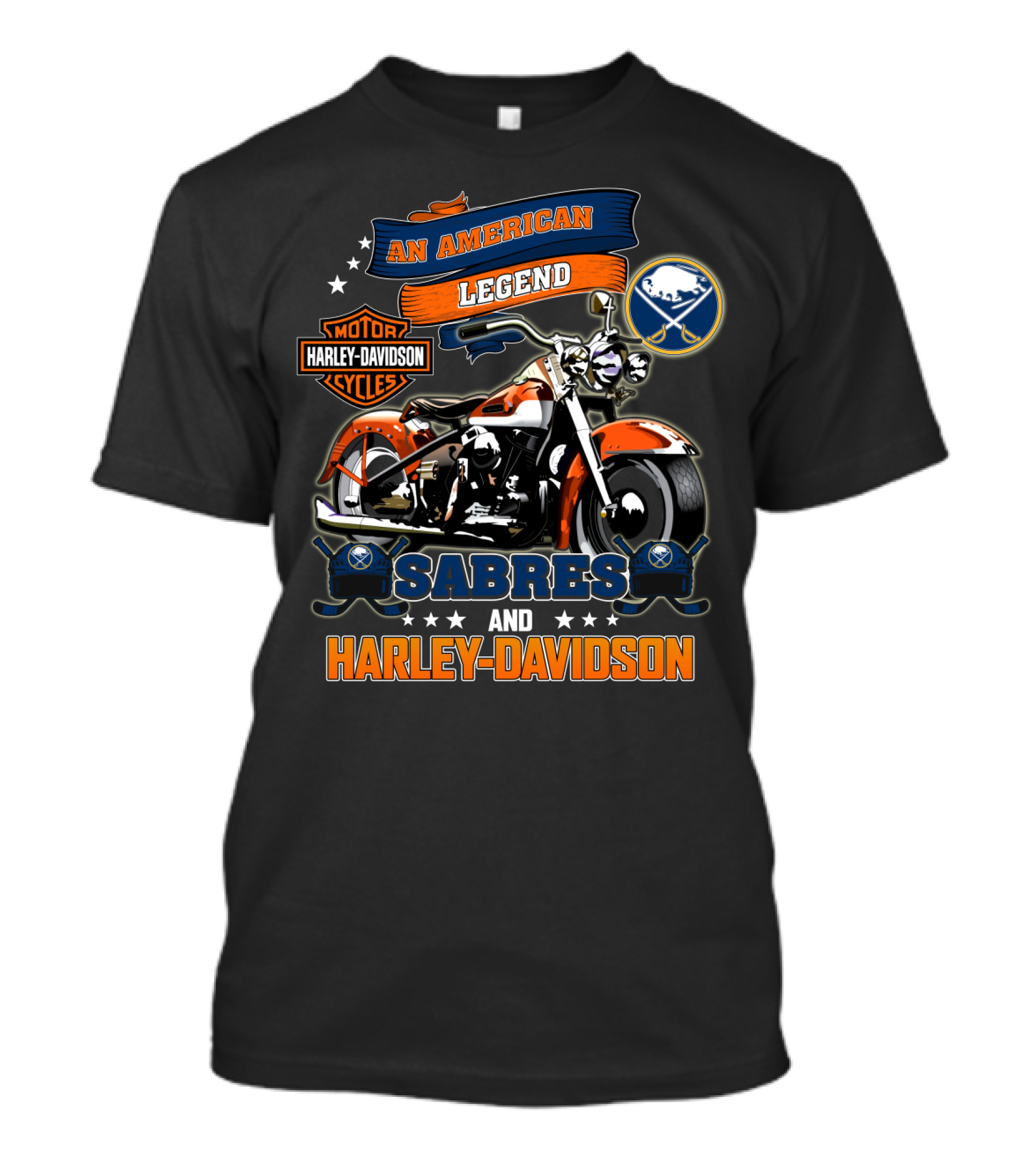 An American Legend Sabres And Harley Davidson T-Shirt