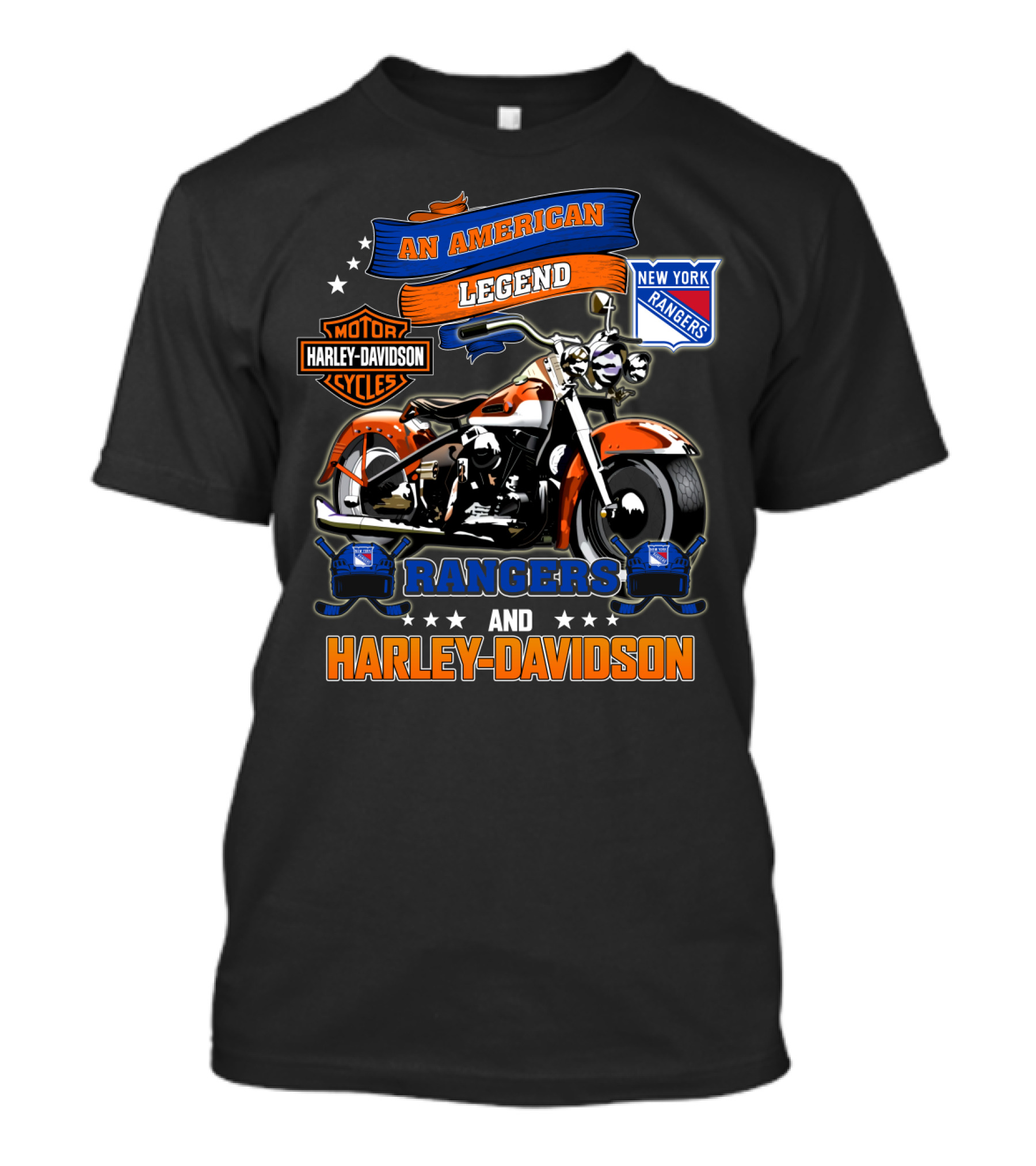 An American Legend New York Rangers Harley Davidson Cycles T-Shirt