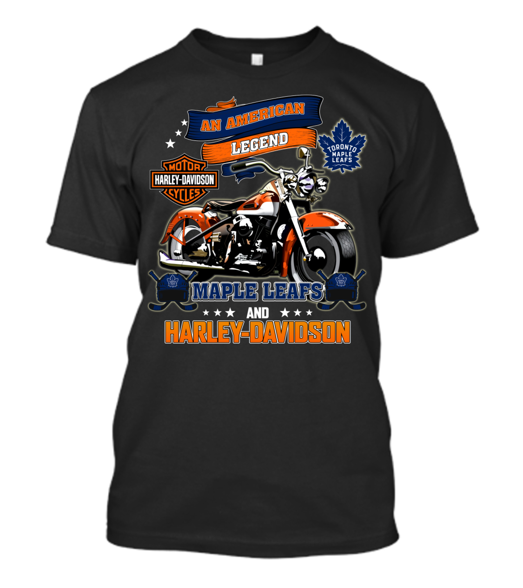 An American Legend Toronto Maple Leafs And Harley Davidson T-Shirt
