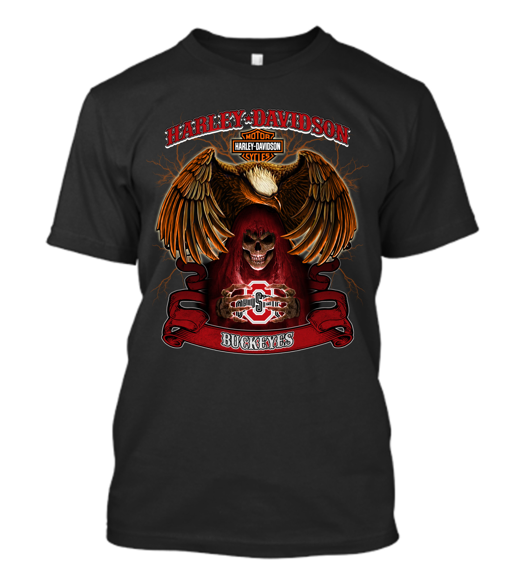 Harley Davidson Motorcycles Buckeyes Ohio State Ncaa T-Shirt