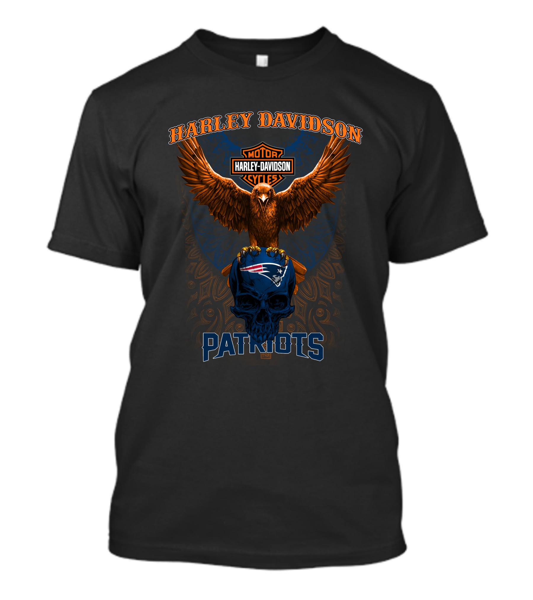 Harley Davidson Motor Cycles New England Patriots T-Shirt