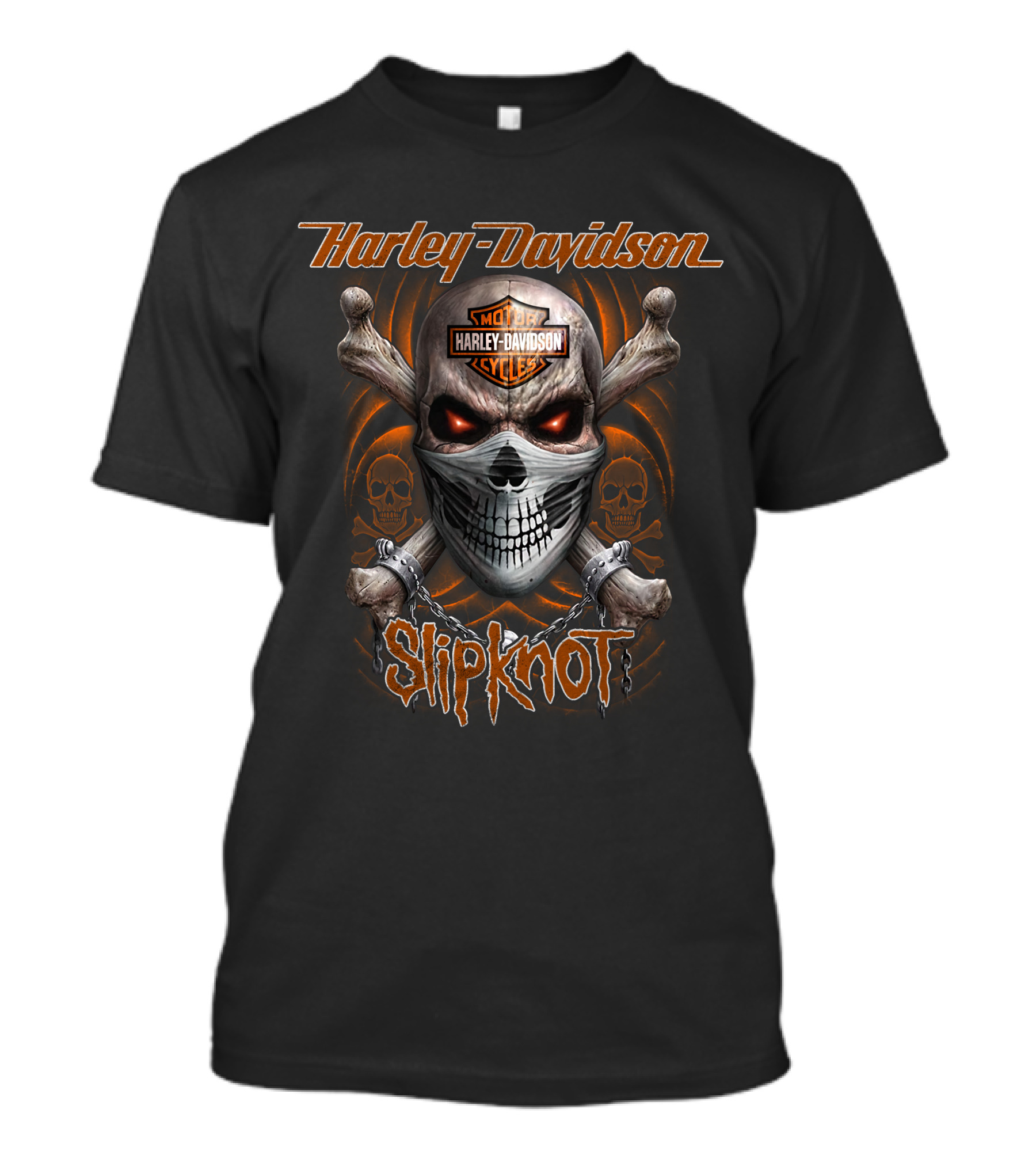 Slipknot Harley Davidson Skull And Crossbones T-Shirt