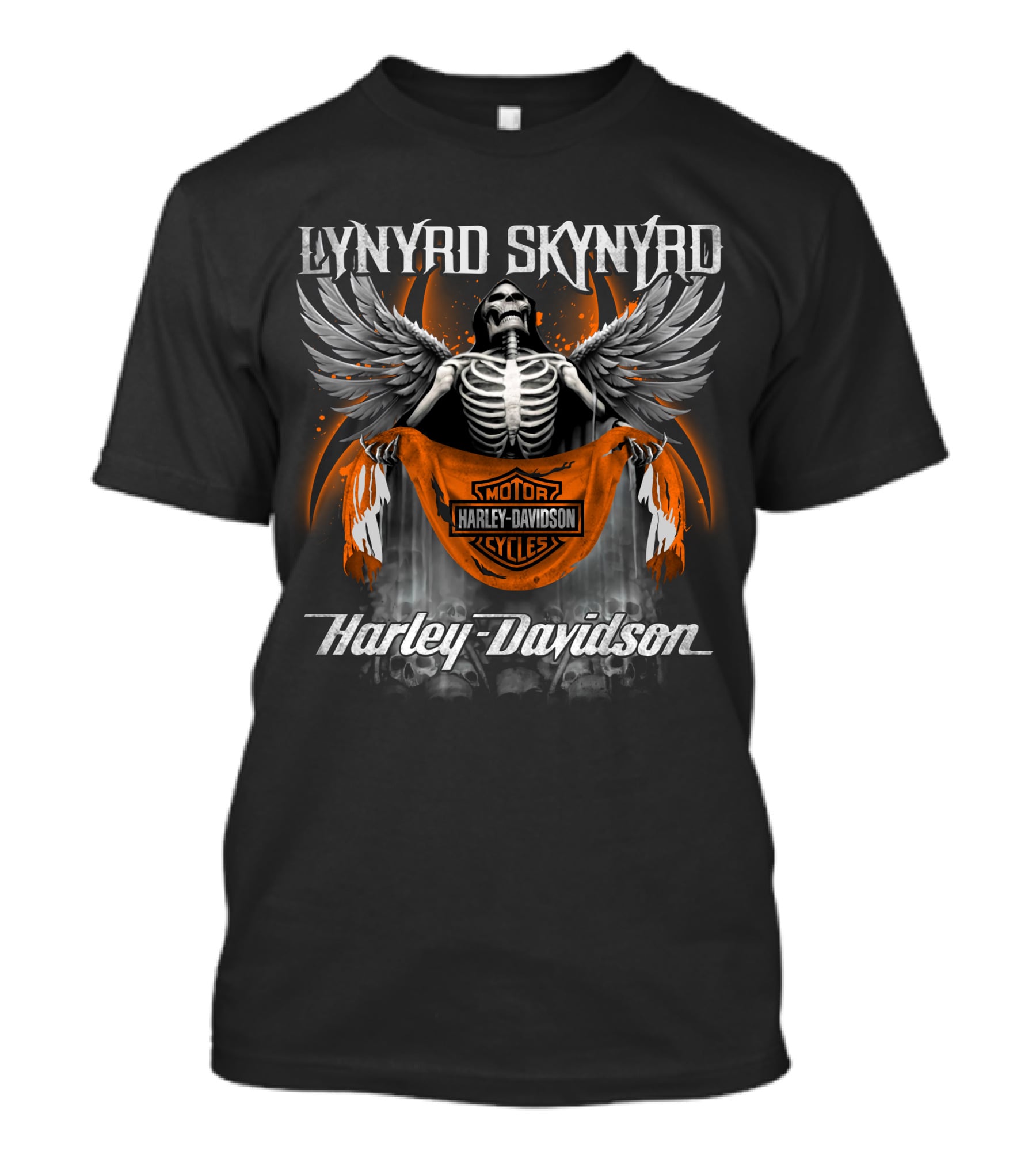 Lynyrd Skynyrd Harley Davidson Skeleton Wings Fusion T-Shirt