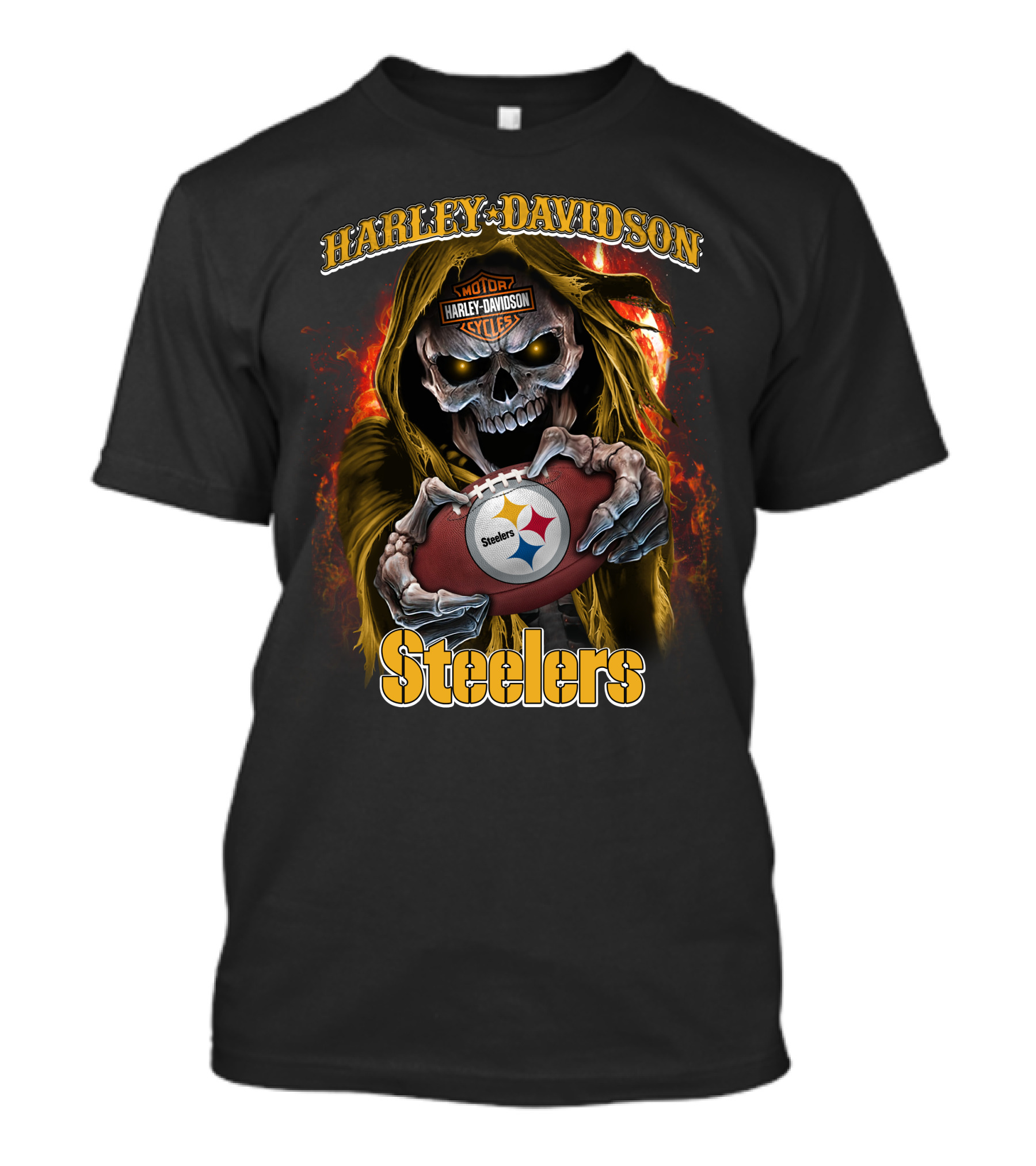 Harley Davidson Skull Steelers T-Shirt
