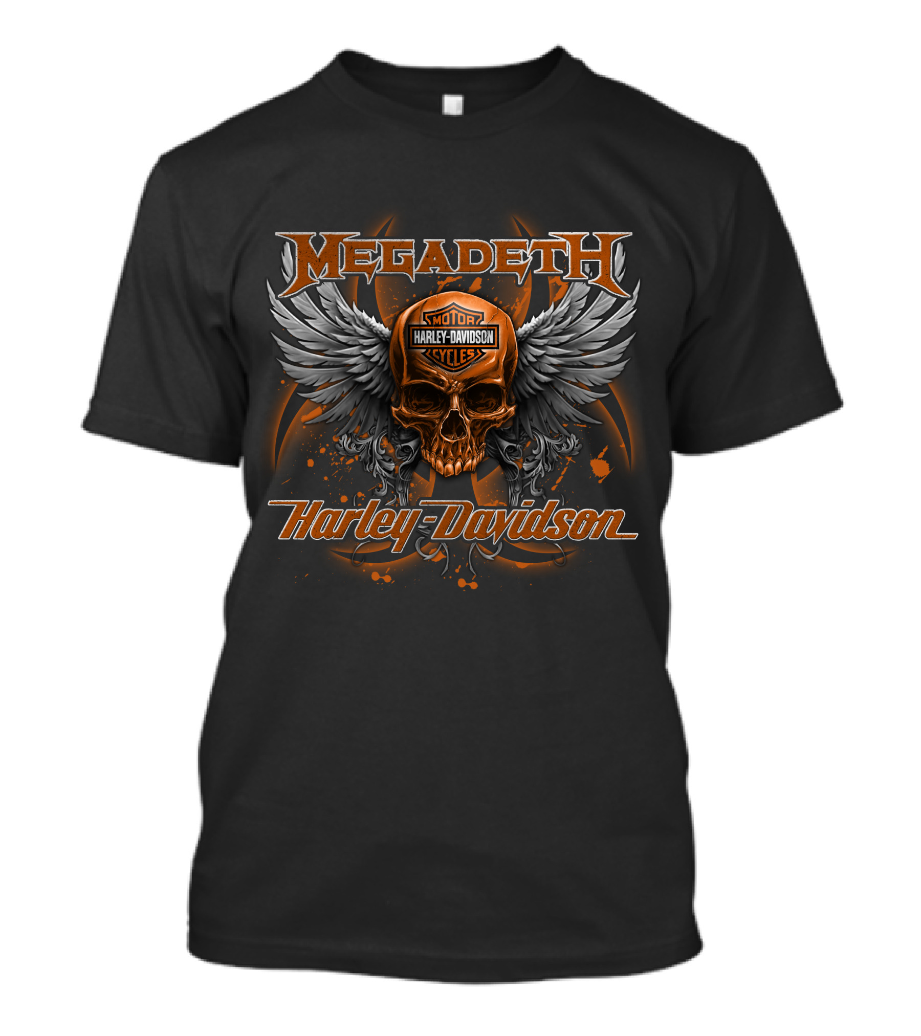 Megadeth Motor Harley Davidson Cycles Skull Wings T-Shirt