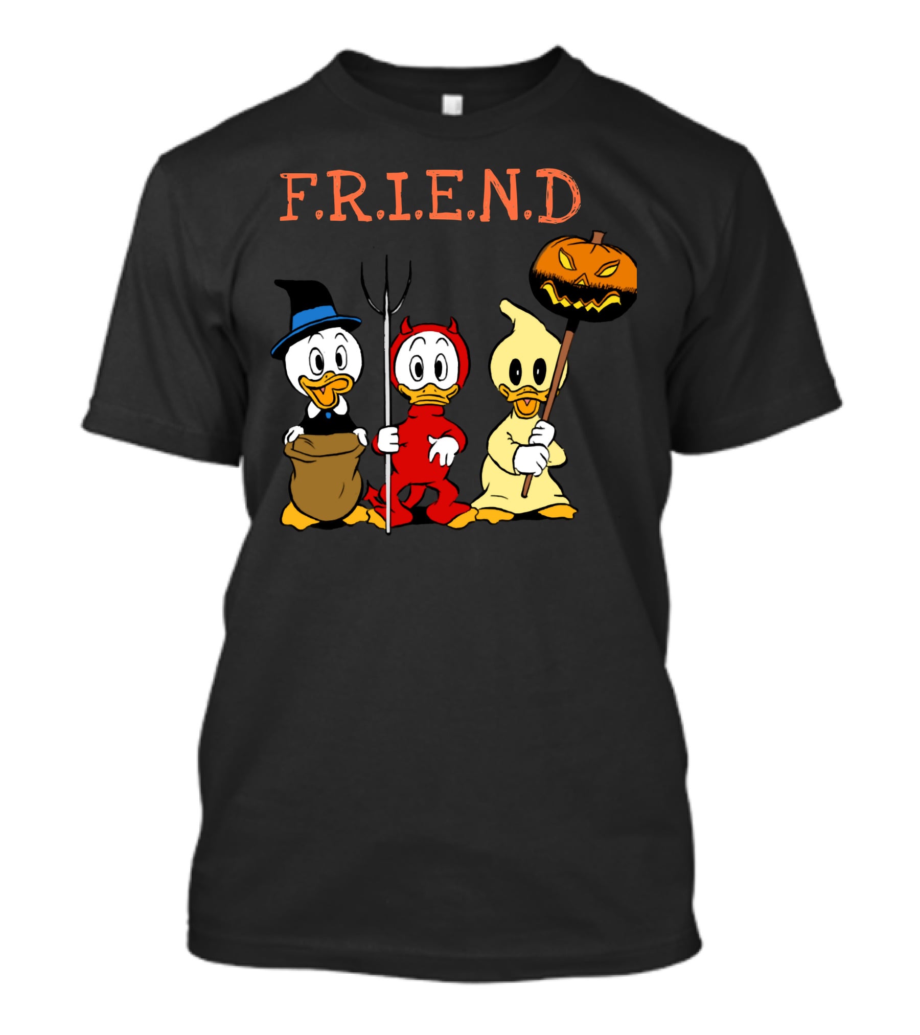 Disney Donald Duck Halloween F.R.I.E.N.D Ghost Devil Pumpkin T-Shirt