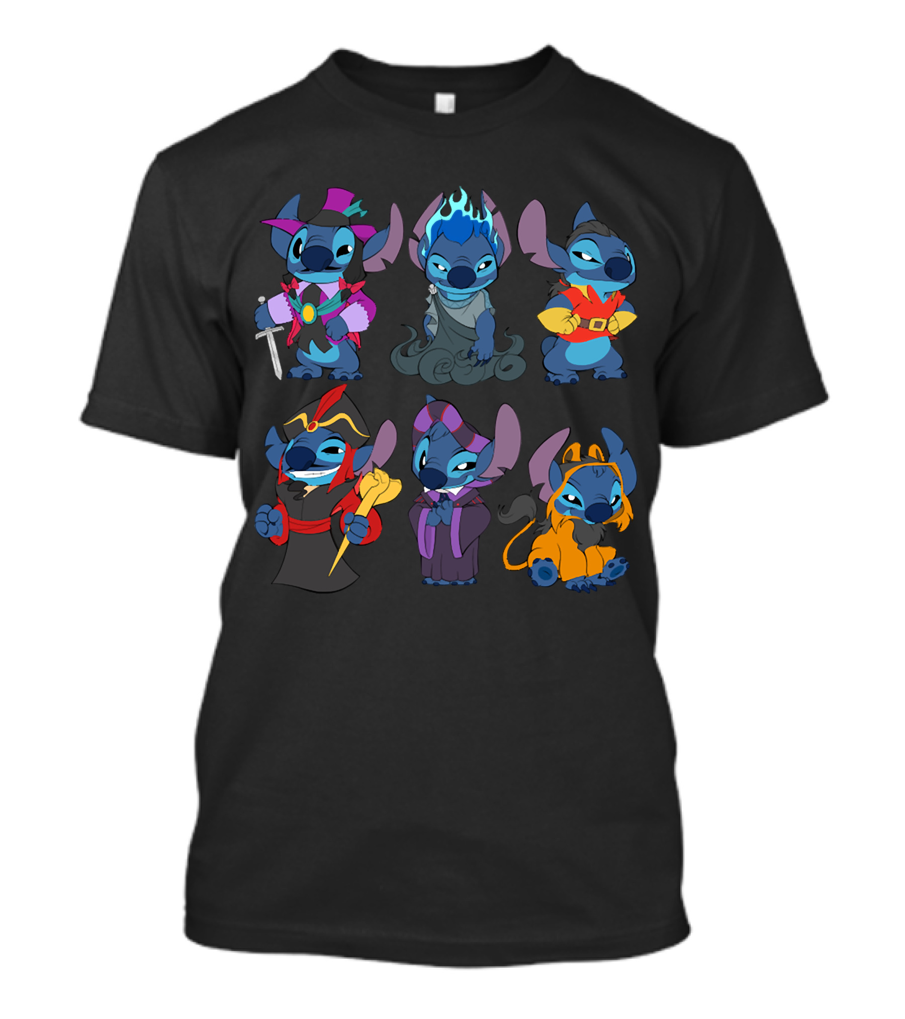 Halloween Time Stitch In Disney Villain Costumes T-Shirt
