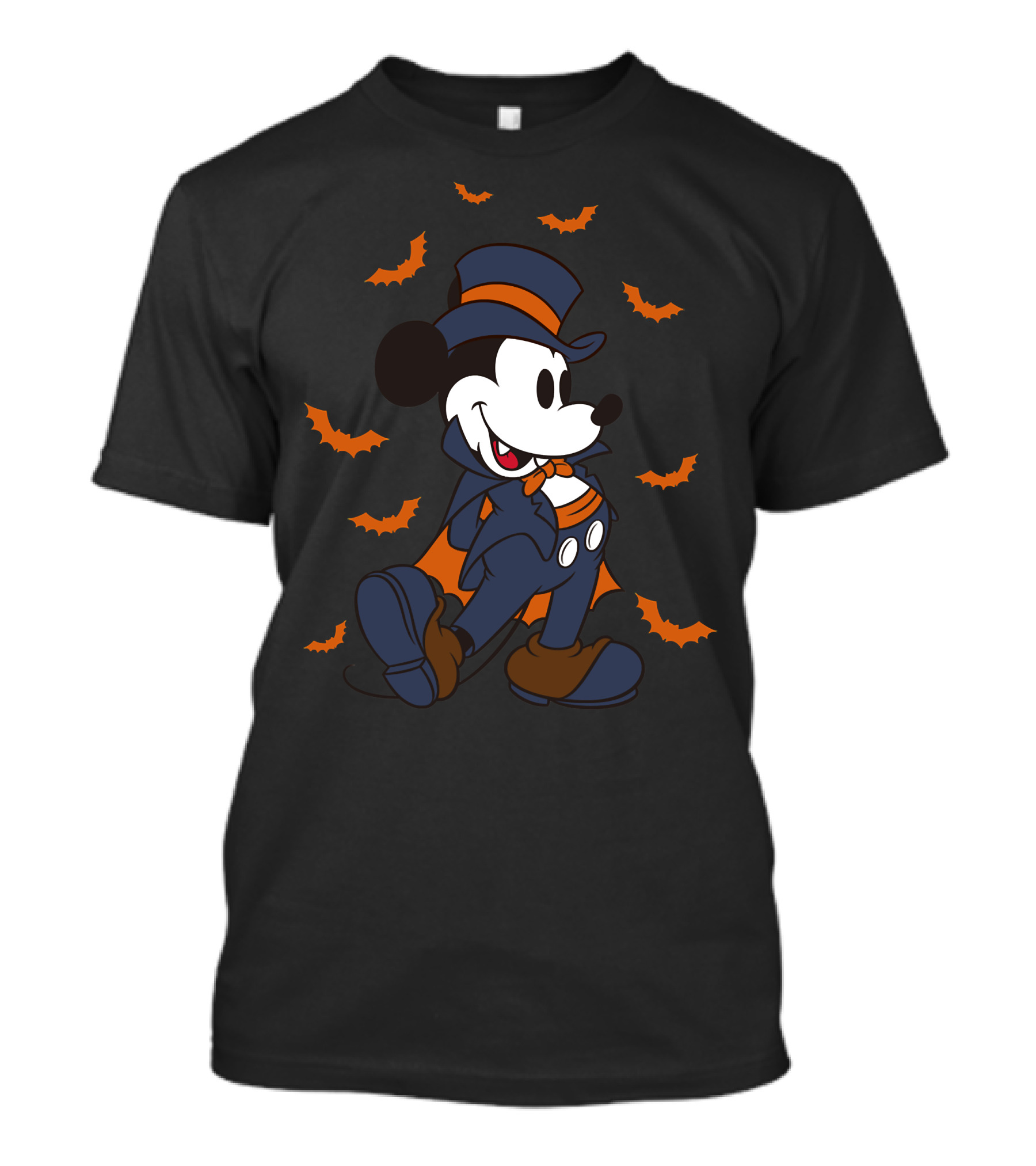 Mickey Halloween Vampire Mickey Top Hat Bats T-Shirt