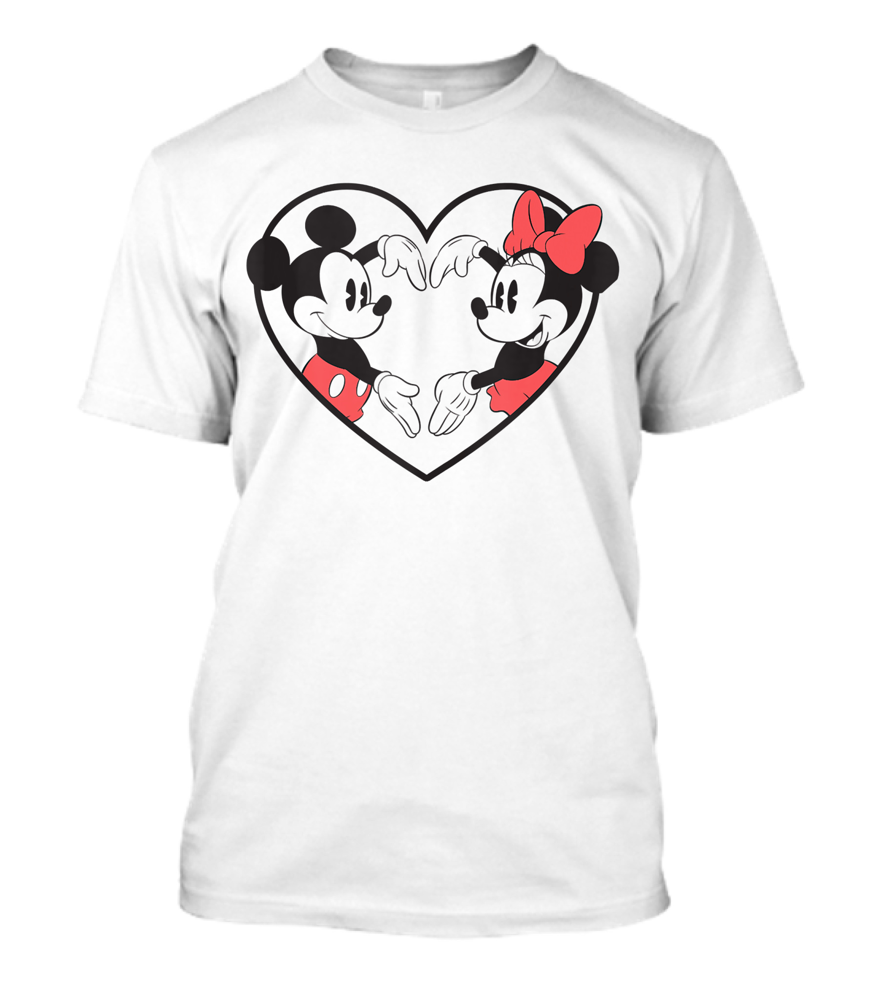 Mickey Minnie Heart Hands Love Gesture Iconic Couple T-Shirt