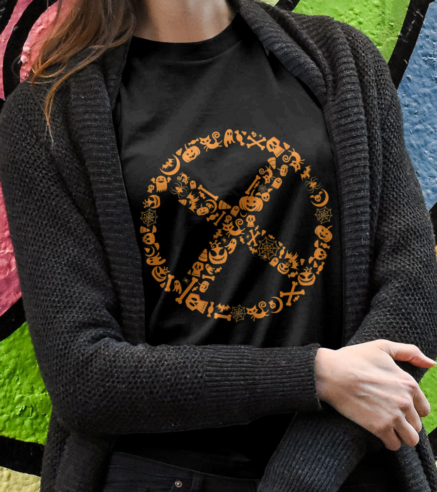 Marvel X Men Halloween Pumpkin Spiderweb Skull T-Shirt