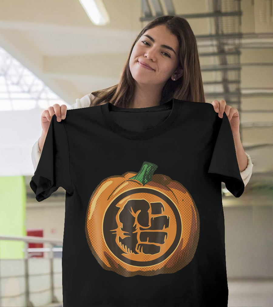 Hulk Fist Pumpkin Halloween Fusion In Comic T-Shirt