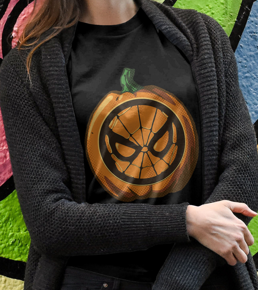 Spider Man Halloween Pumpkin Face Carving T-Shirt