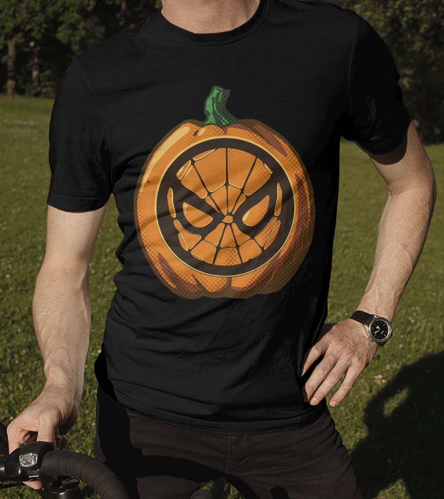 Spider Man Halloween Pumpkin Face Carving T-Shirt