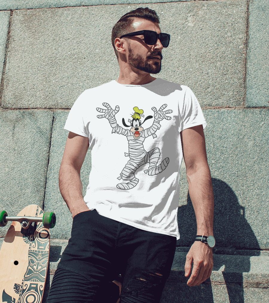 Goofy Wrapped As Mummy Halloween Character T-Shirt