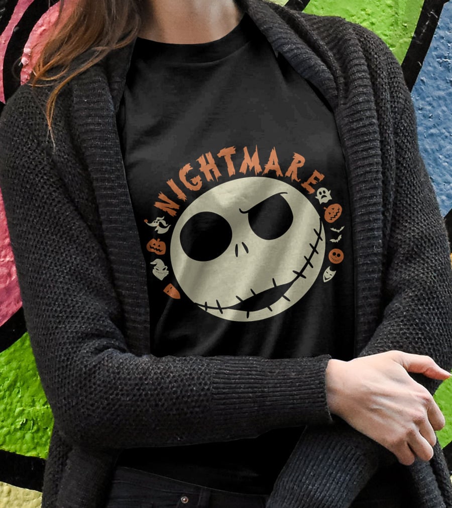 The Nightmare Before Christmas Jack Skellington Halloween Face T-Shirt