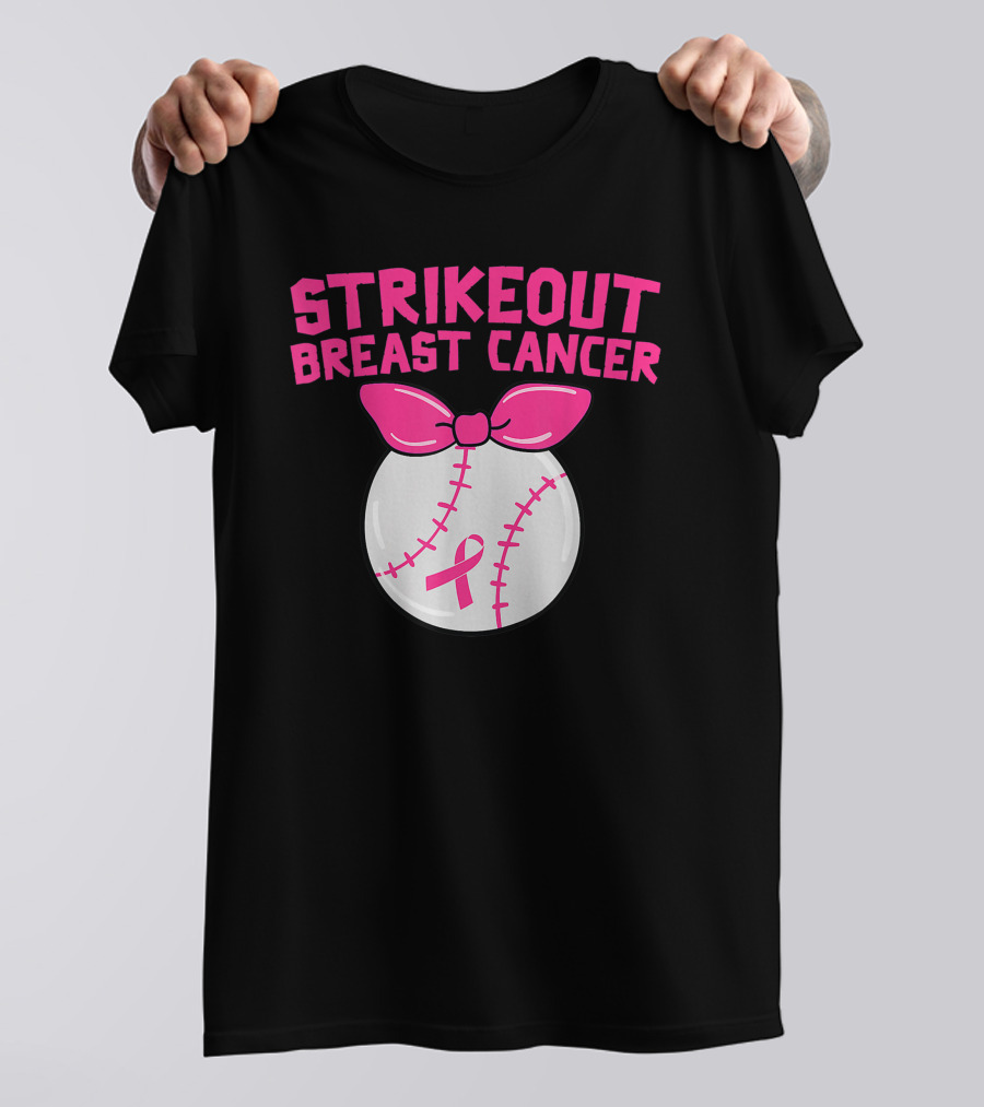 Strikeout Breast Cancer Awareness Baseball Pink T-Shirt