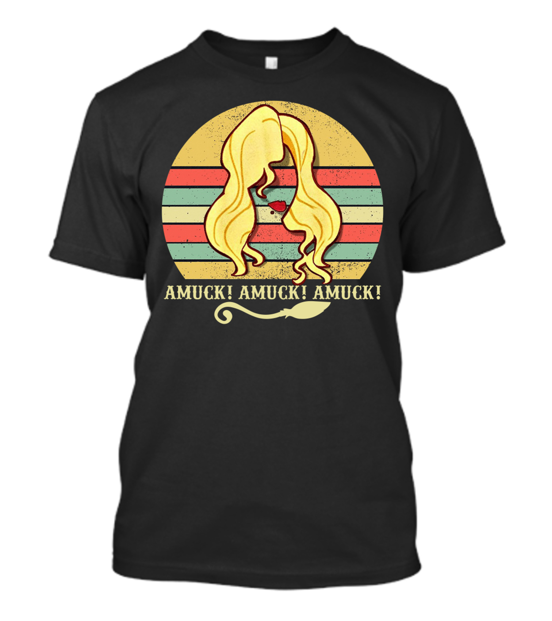 Amuck Amuck Amuck Vintage Sunset Sarah Sanderson Hocus Pocus Witch Silhouette T-Shirt