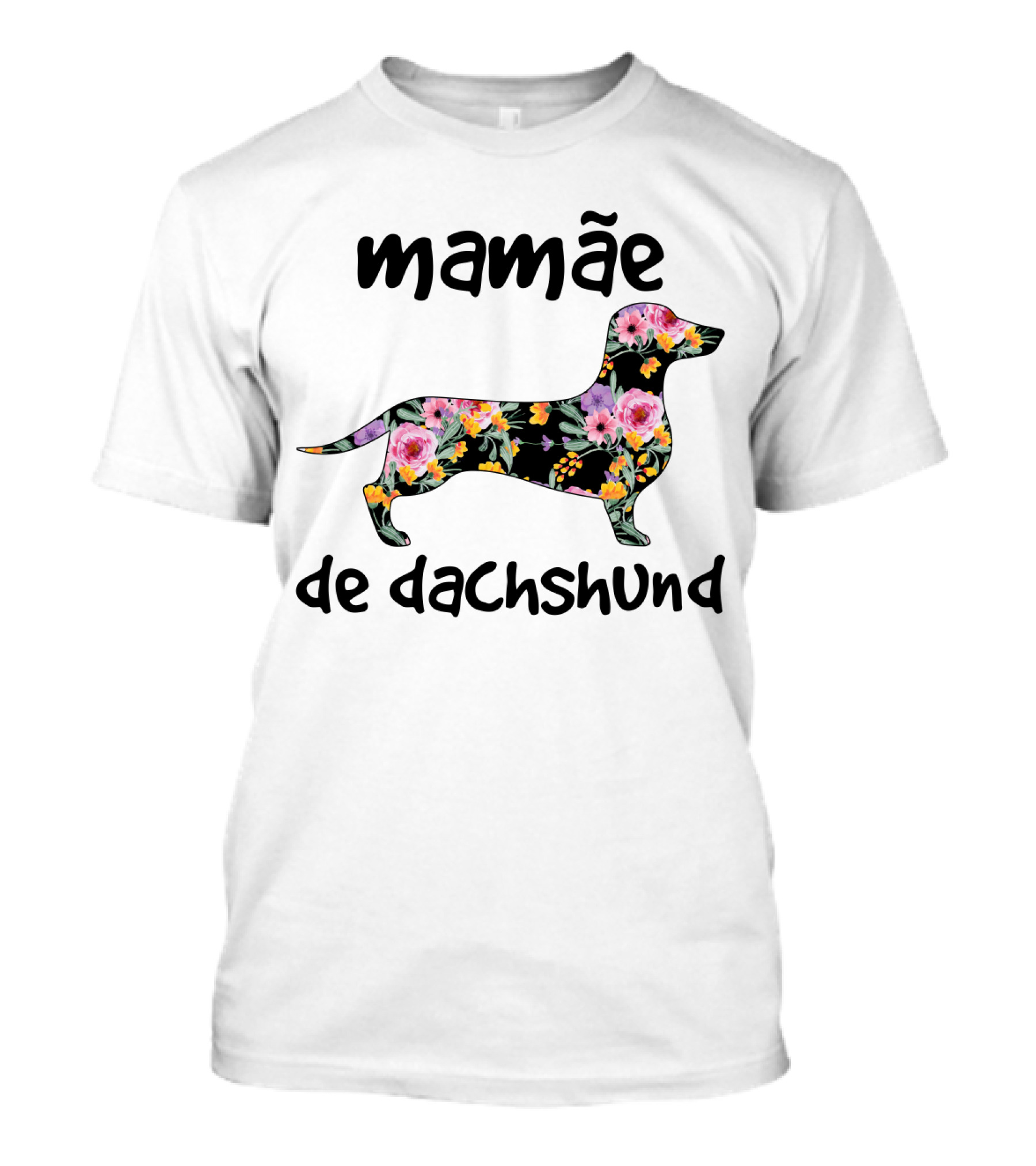 Mamãe De Dachshund Funny Dog Lovers Floral T-Shirt