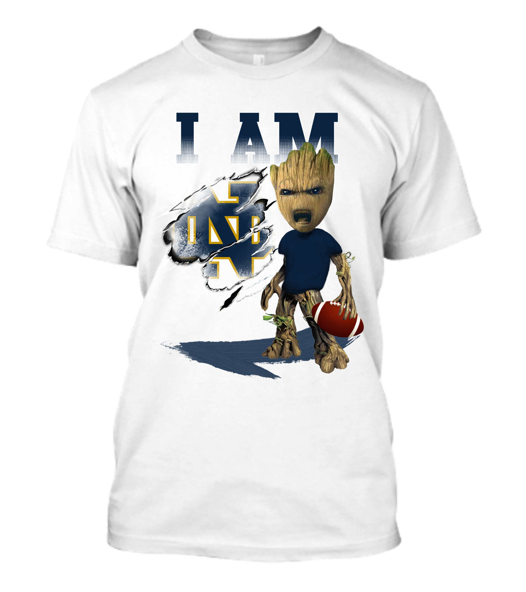 I AM Notre Dame Fighting Irish Groot Football T-Shirt