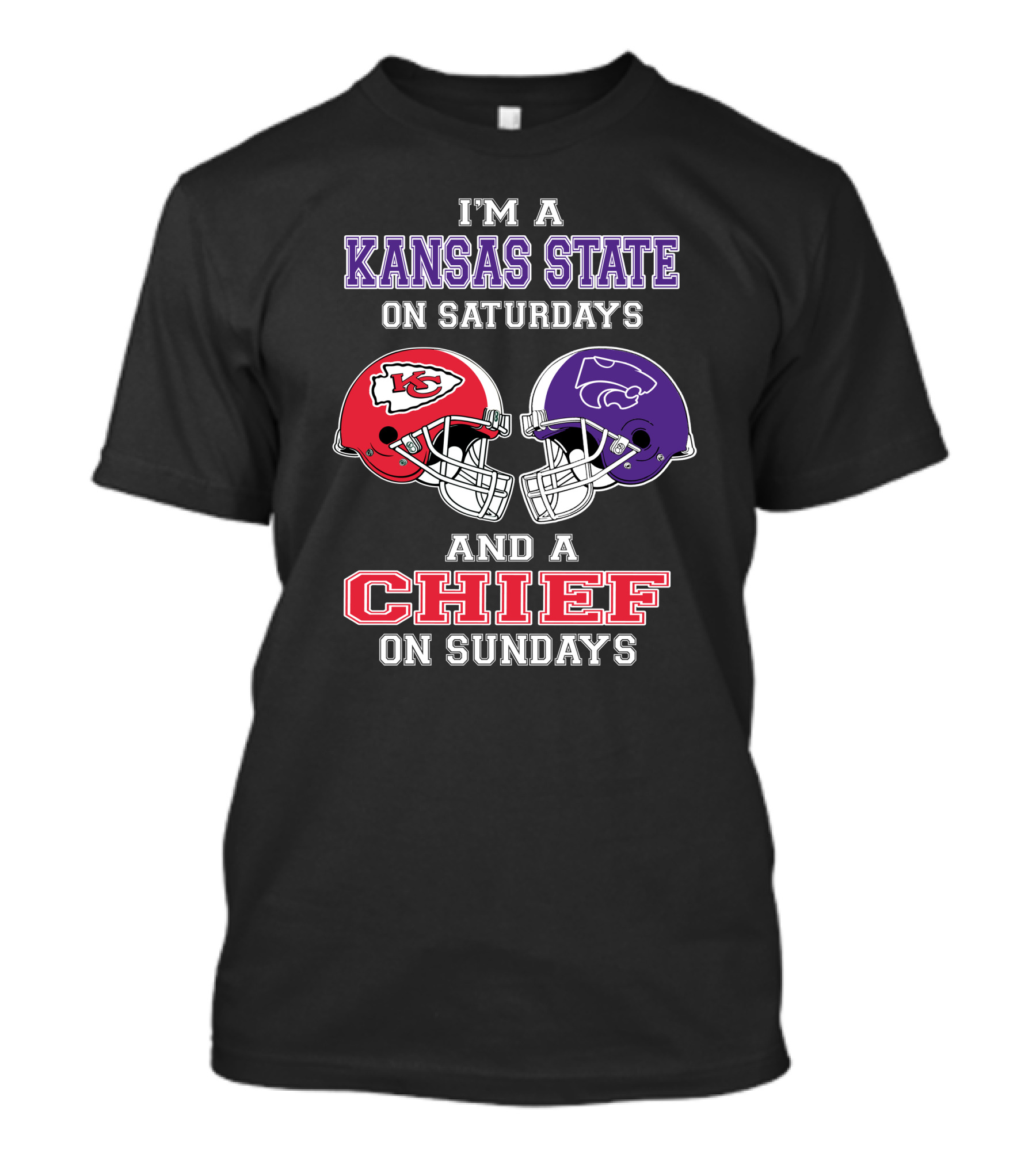 Kansas State Wildcats Saturdays Chiefs Sundays Football Fan T-Shirt