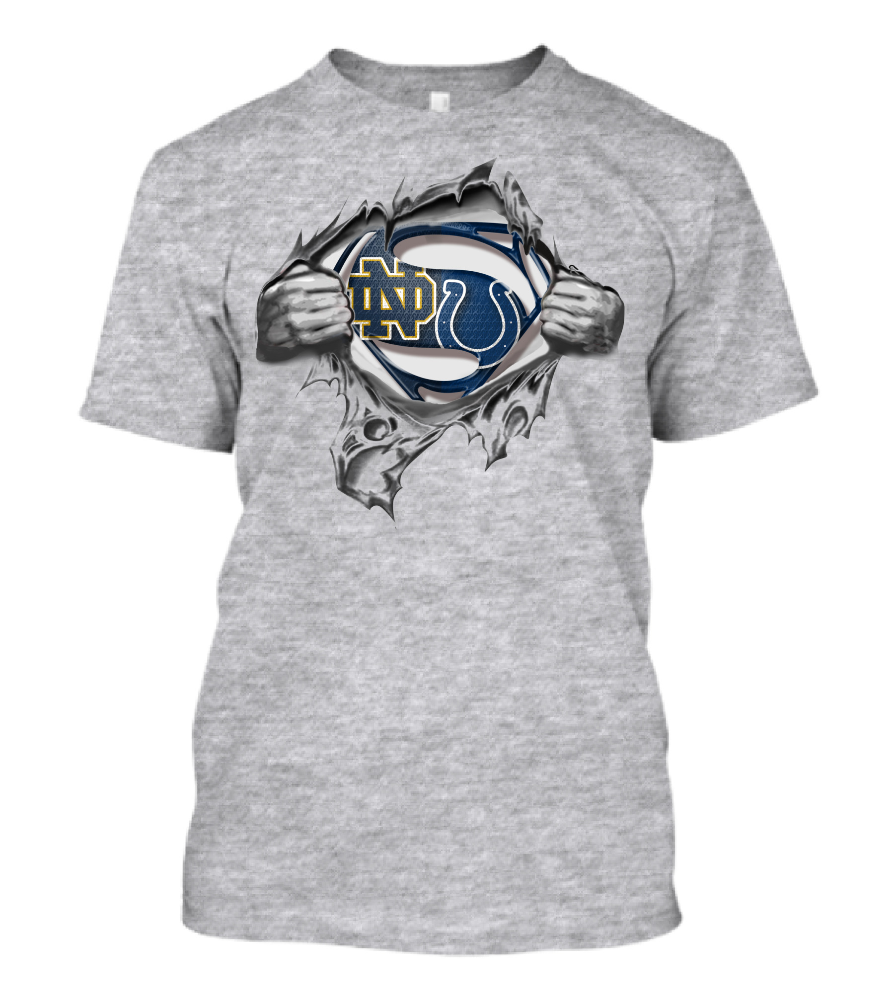 Notre Dame Colts Superhero Logo Fusion T-Shirt