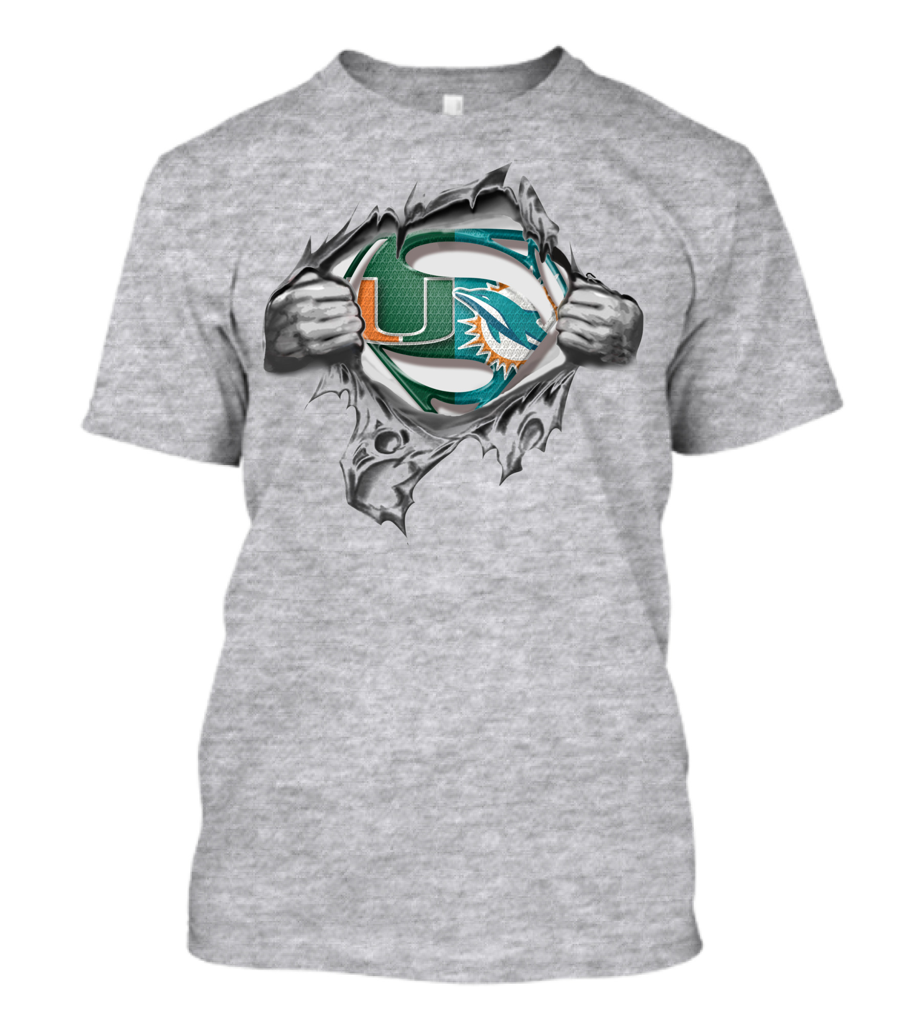 Dolphins Hurricanes Superman Logo Mashup T-Shirt