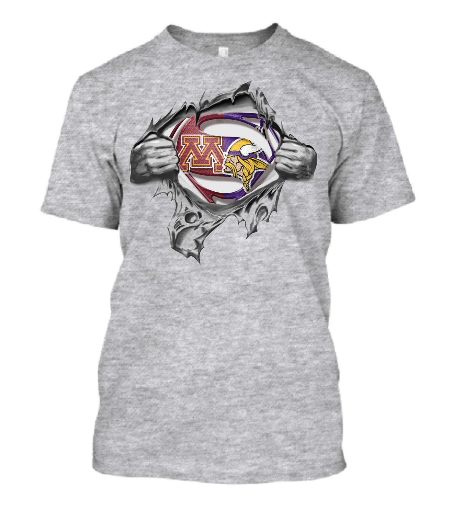 Vikings Gophers Superman Logo Mashup T-Shirt