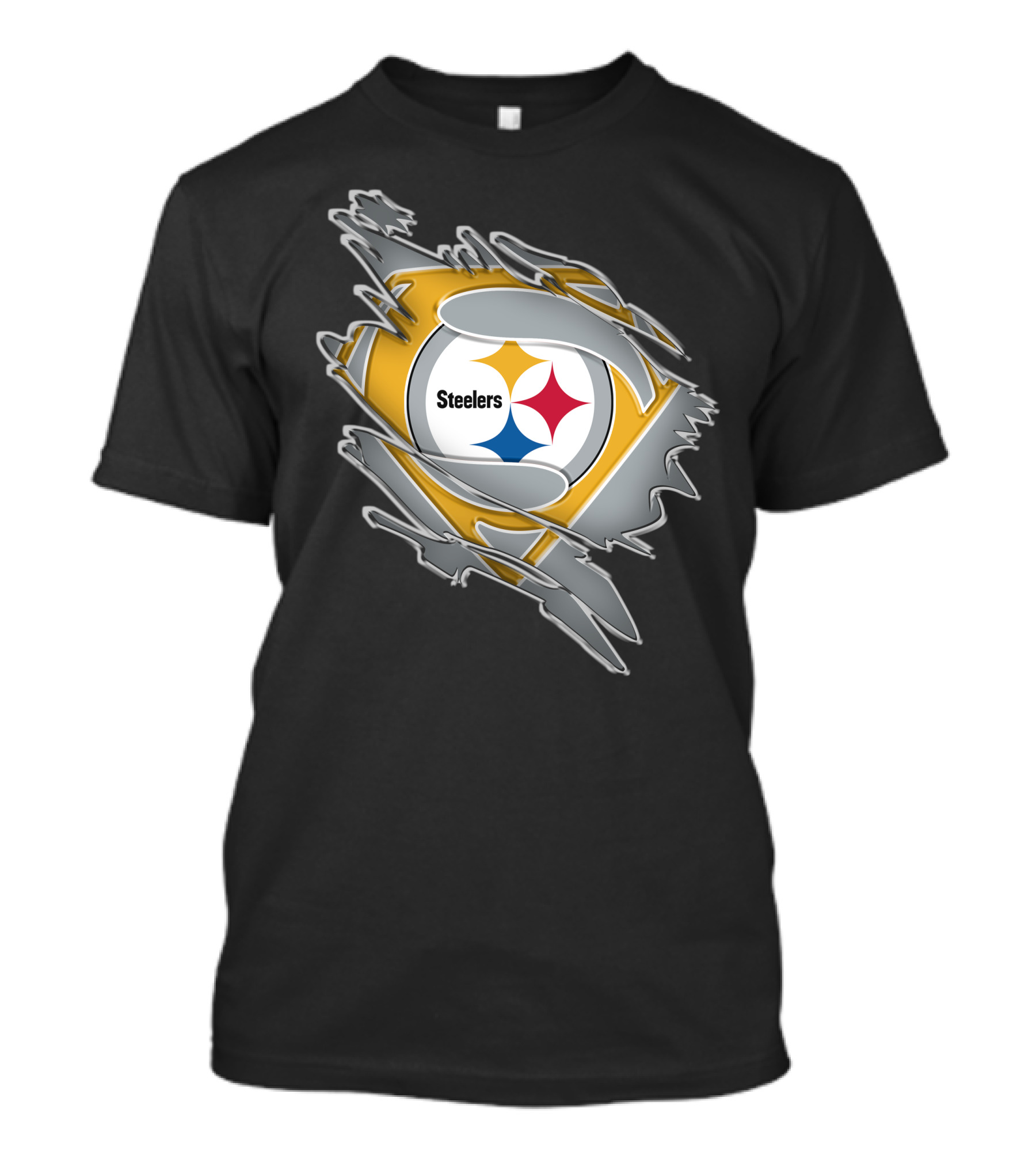 Steelers Logo Superhero Ripped T-Shirt