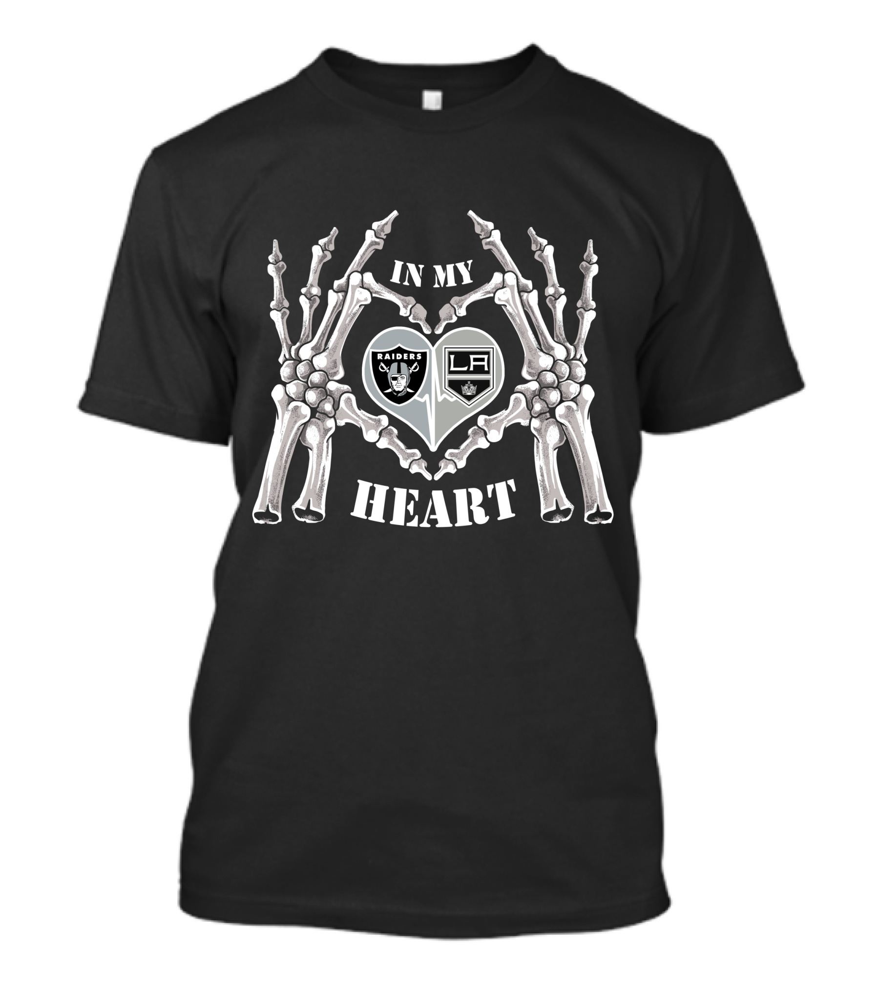 In My Heart Raiders LA Kings Skeleton Hands T-Shirt