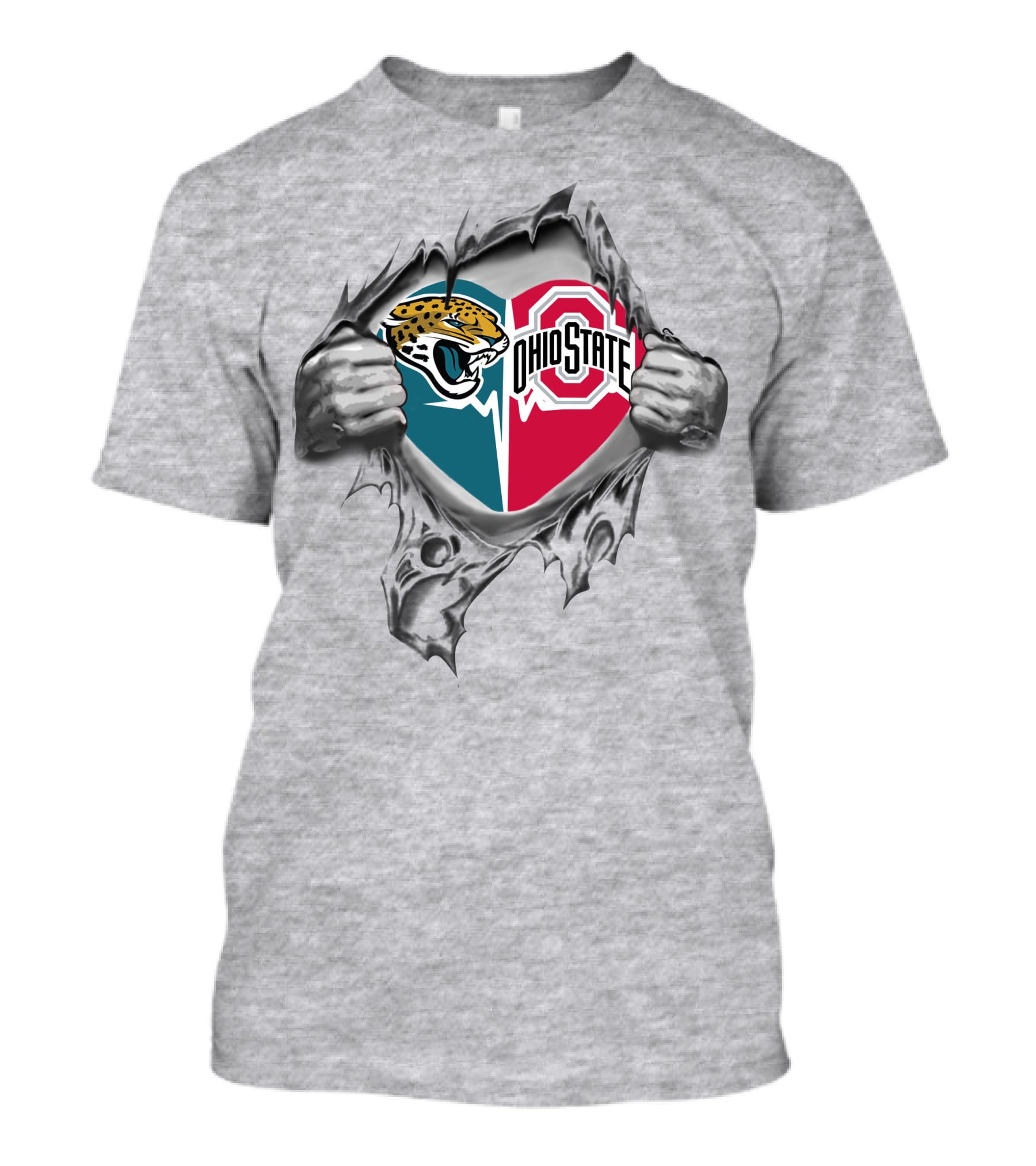 Jacksonville Jaguars Ohio State Buckeyes Heart T-Shirt