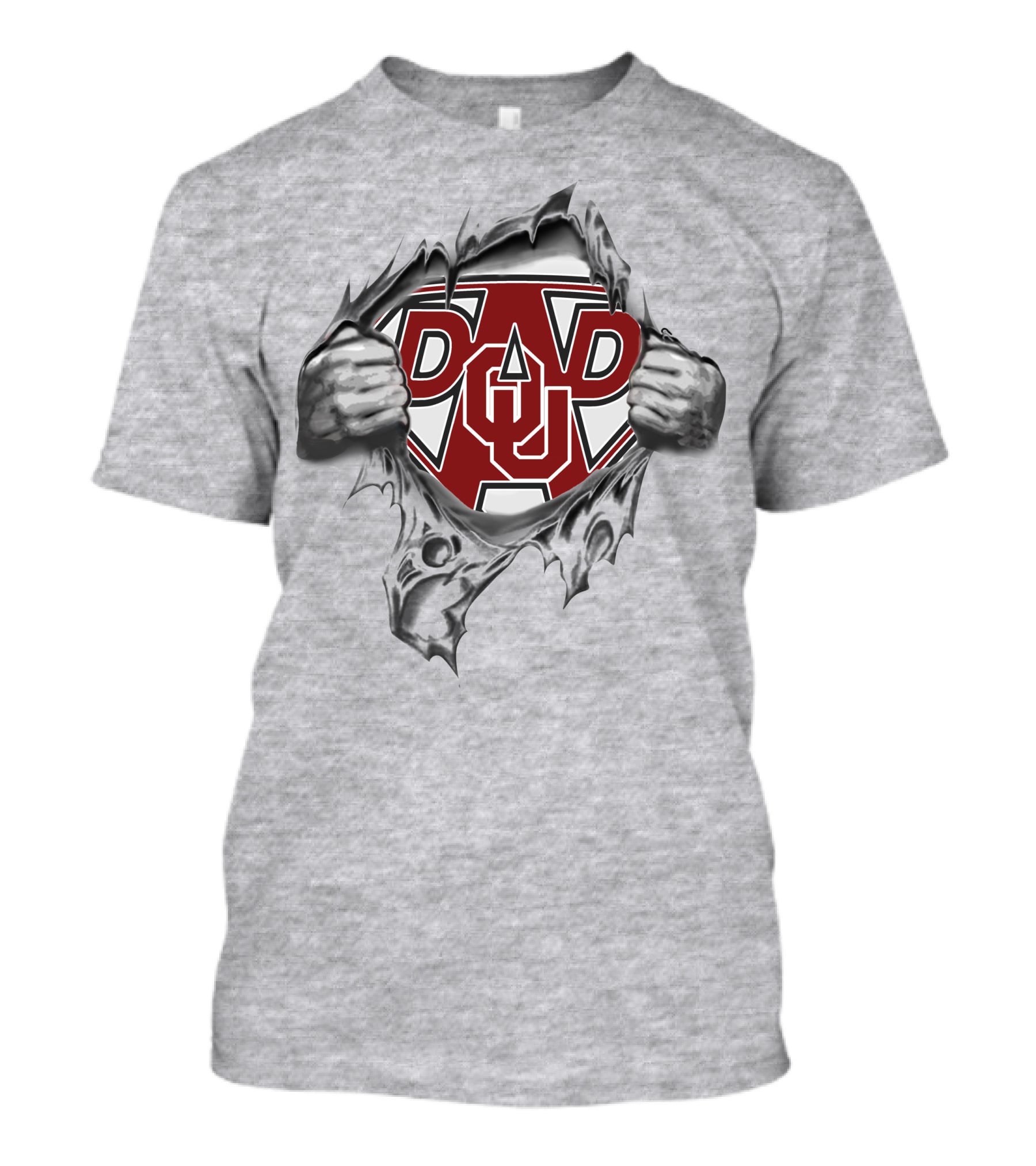 OU Sooners Dad Logo With Superhero Costume T-Shirt