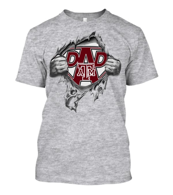 Texas A&M Aggies Dad Super Logo Busting Out T-Shirt