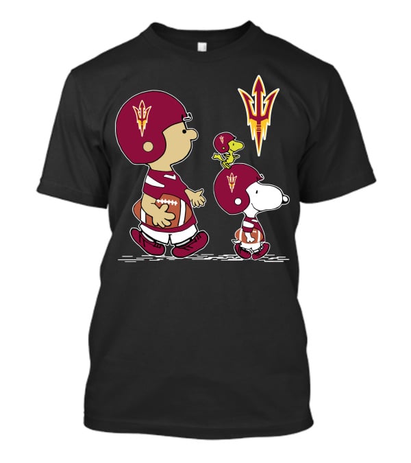 Arizona State Sun Devils Football Charlie Brown And Snoopy T-Shirt