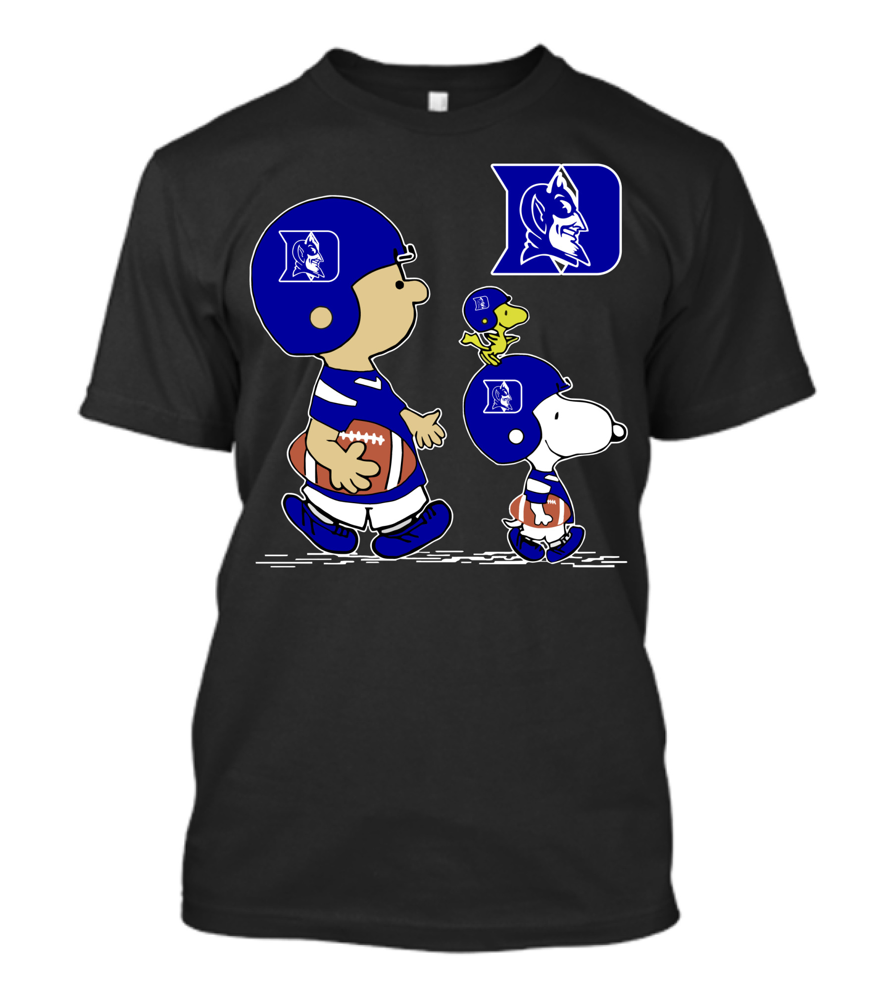 Duke Blue Devils Football Peanuts Characters Team T-Shirt