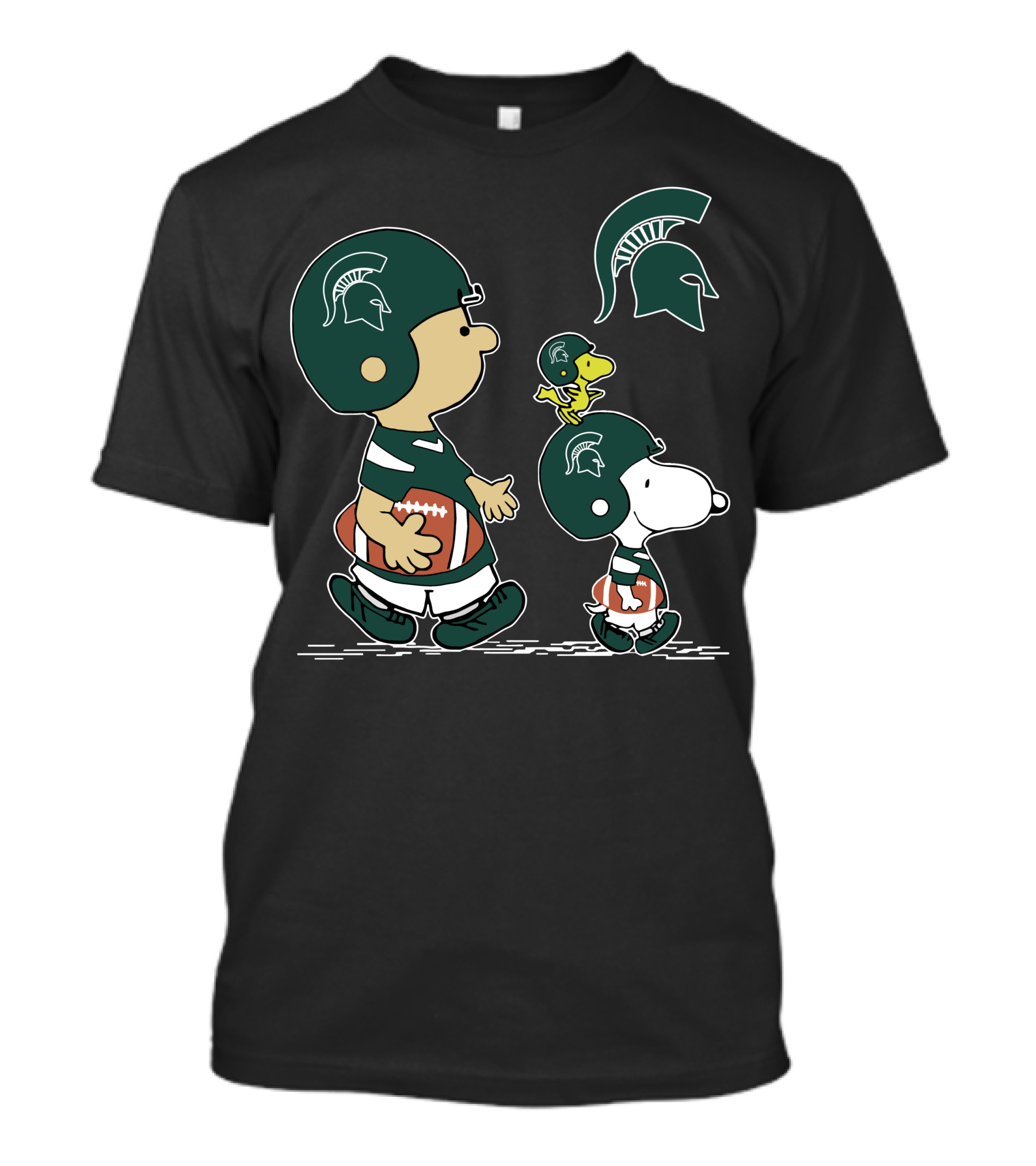 Michigan State Spartans Peanuts Characters Football T-Shirt